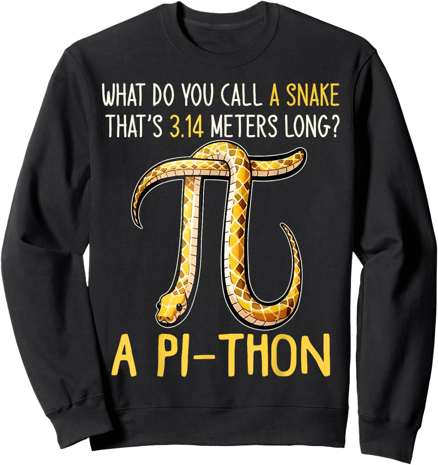 What Do You Call A Snake Thats 3.14 Meters Long? Pi-Thon Sweatshirt - Sweatshirt | Black