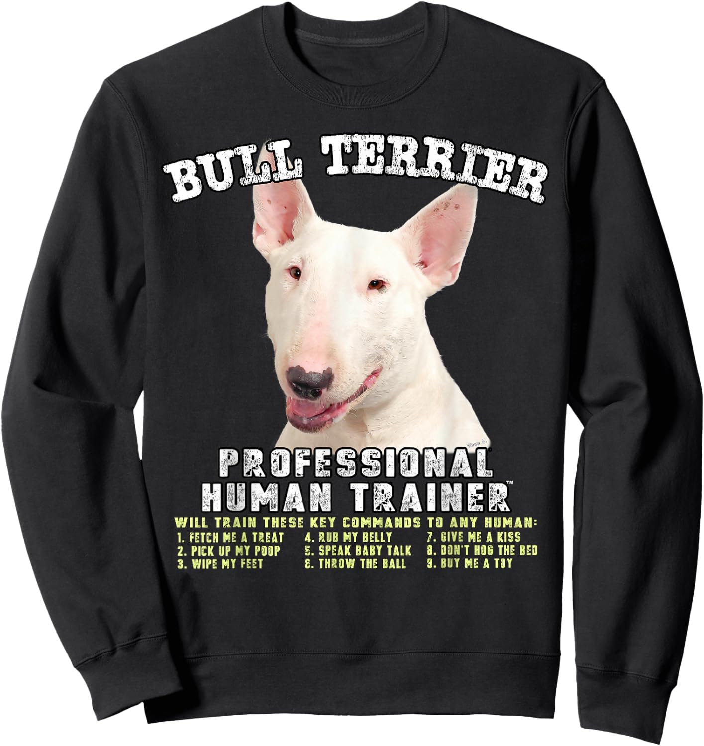 Bull Terrier White Dog Professional Human Trainer Sweatshirt - Sweatshirt | Black