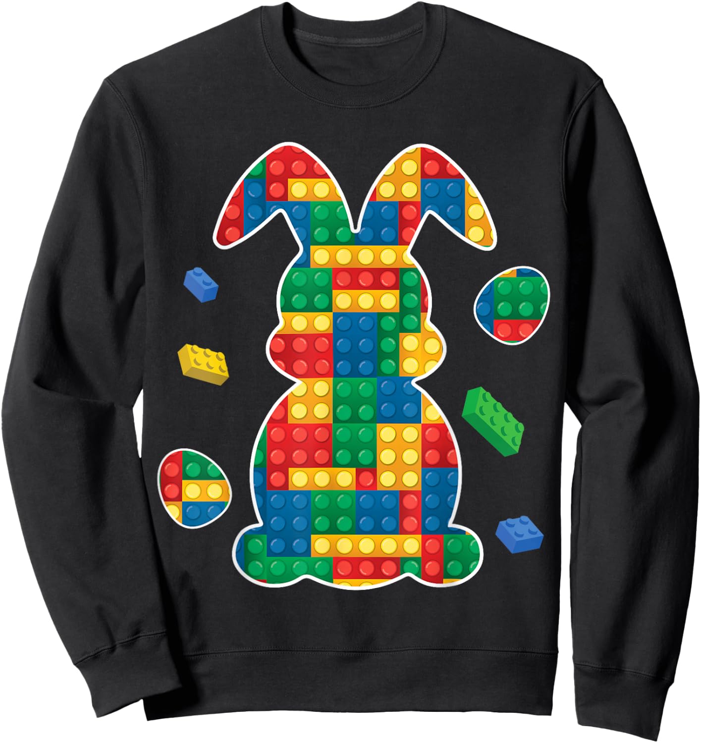 Master Builder Block Brick Building Easter Day Bunny Sweatshirt - Sweatshirt | Black