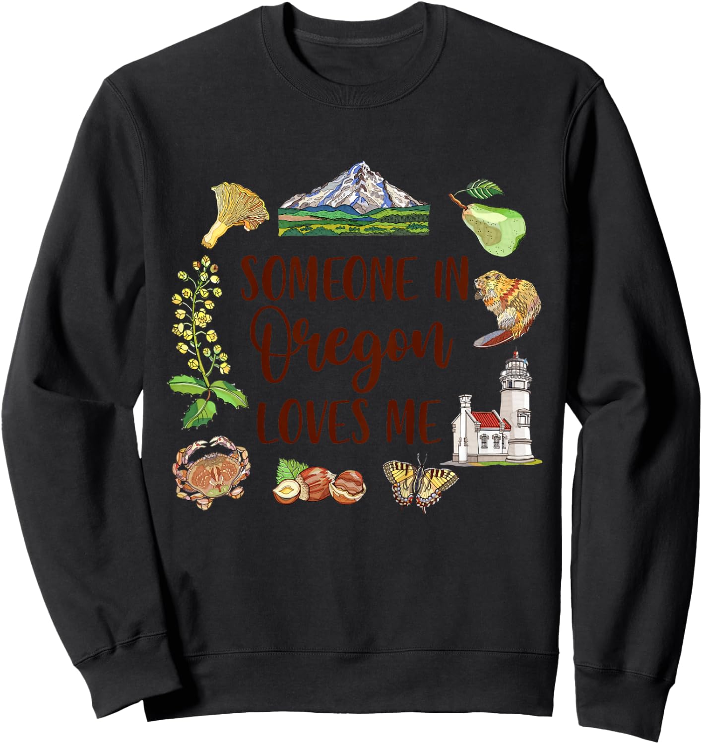 Kids Oregon Baby Oregon Travel Trip Someone In Oregon Loves Me Sweatshirt - Sweatshirt | Black