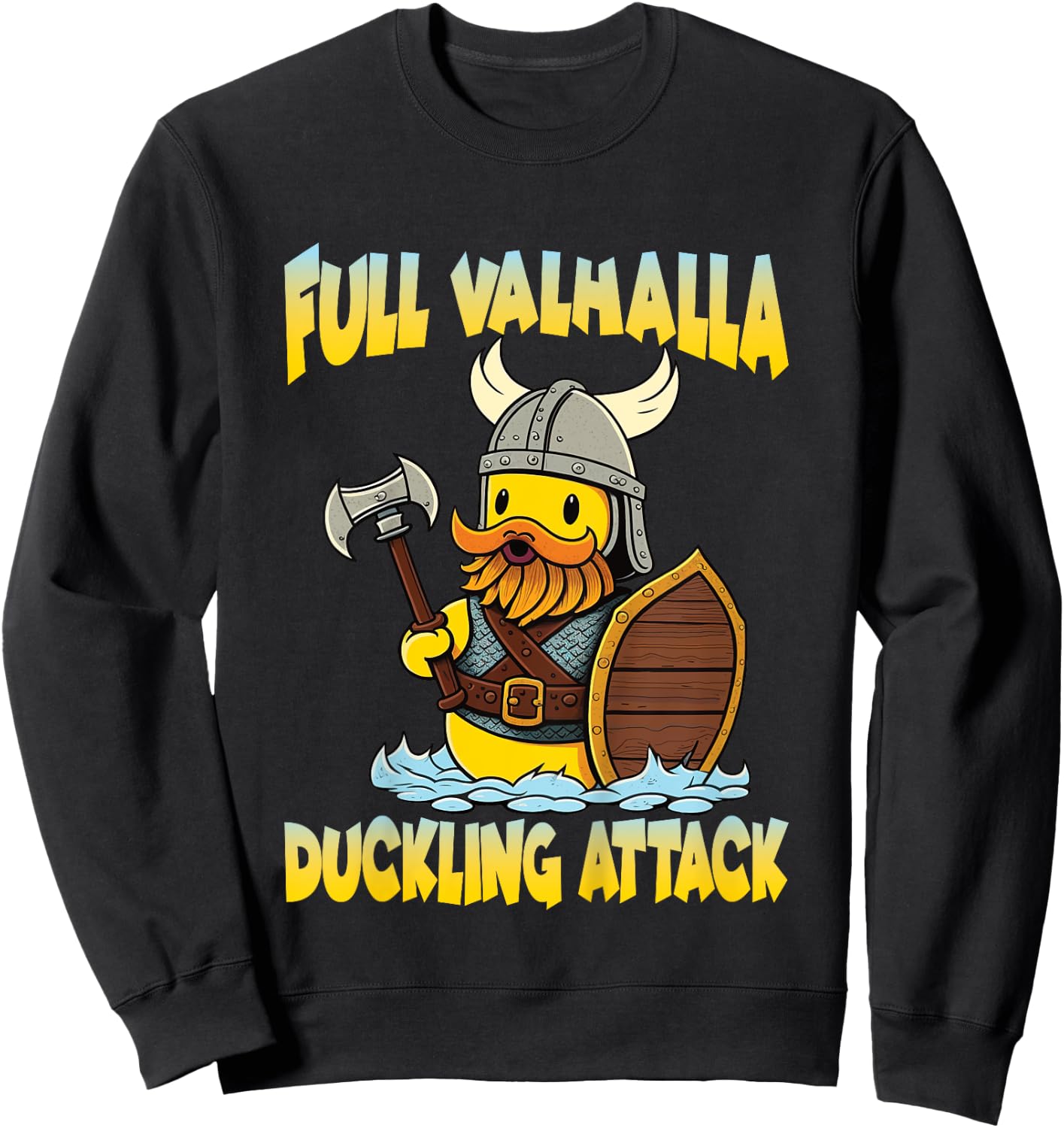 Kids Viking Costume Kids Toddler Rubber Duck Valhalla Duckling Sweatshirt - Sweatshirt | Black