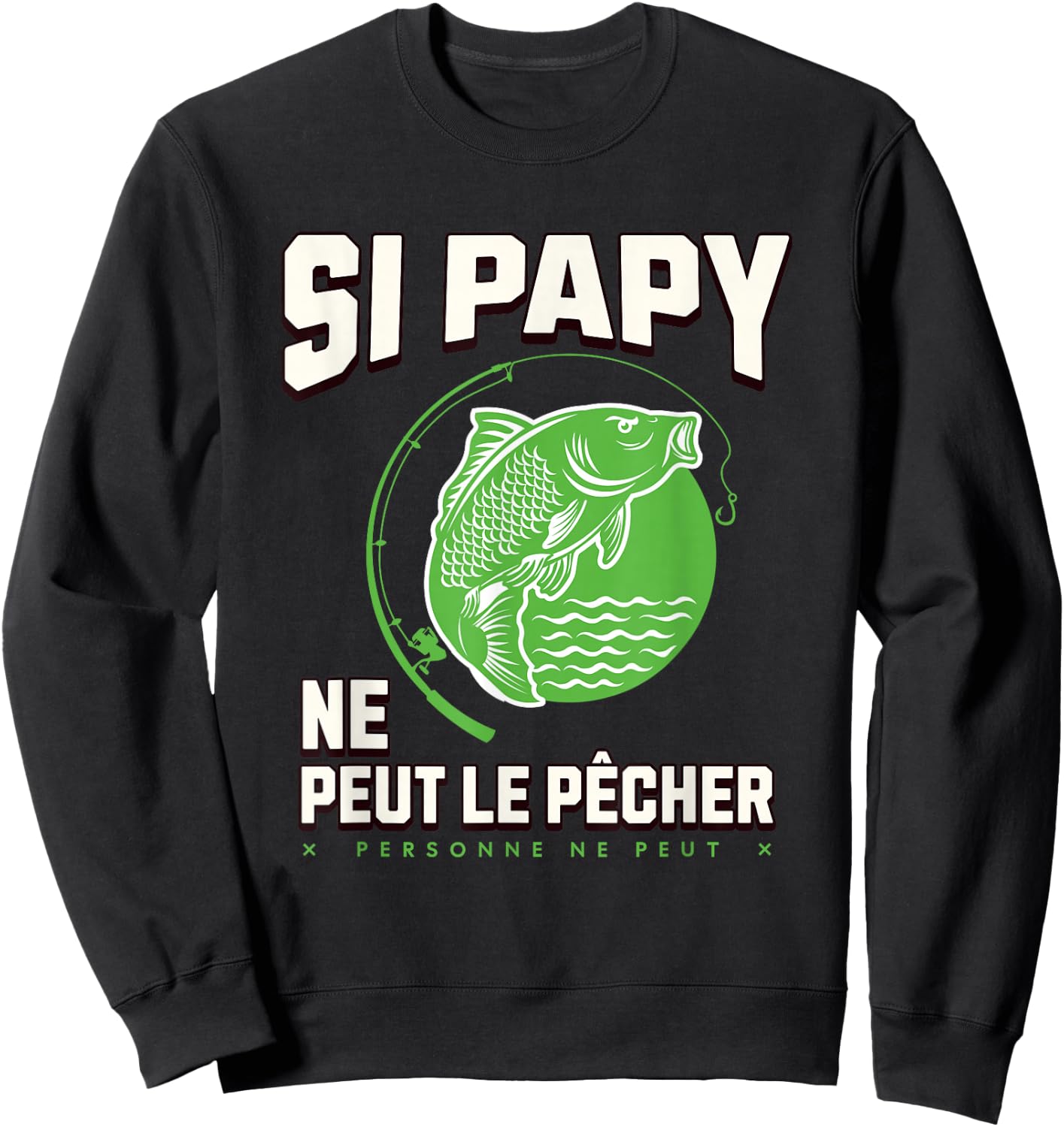 Grandpa Carp Fisherman Fish Fishing Humour Retired , Black, S Sweatshirt - Sweatshirt | Black