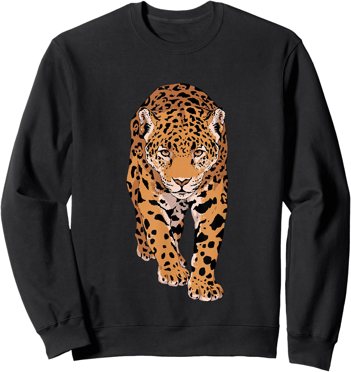Leopard Animal Motif Children's Zoo Animals Leopard , black Sweatshirt - Sweatshirt | Black