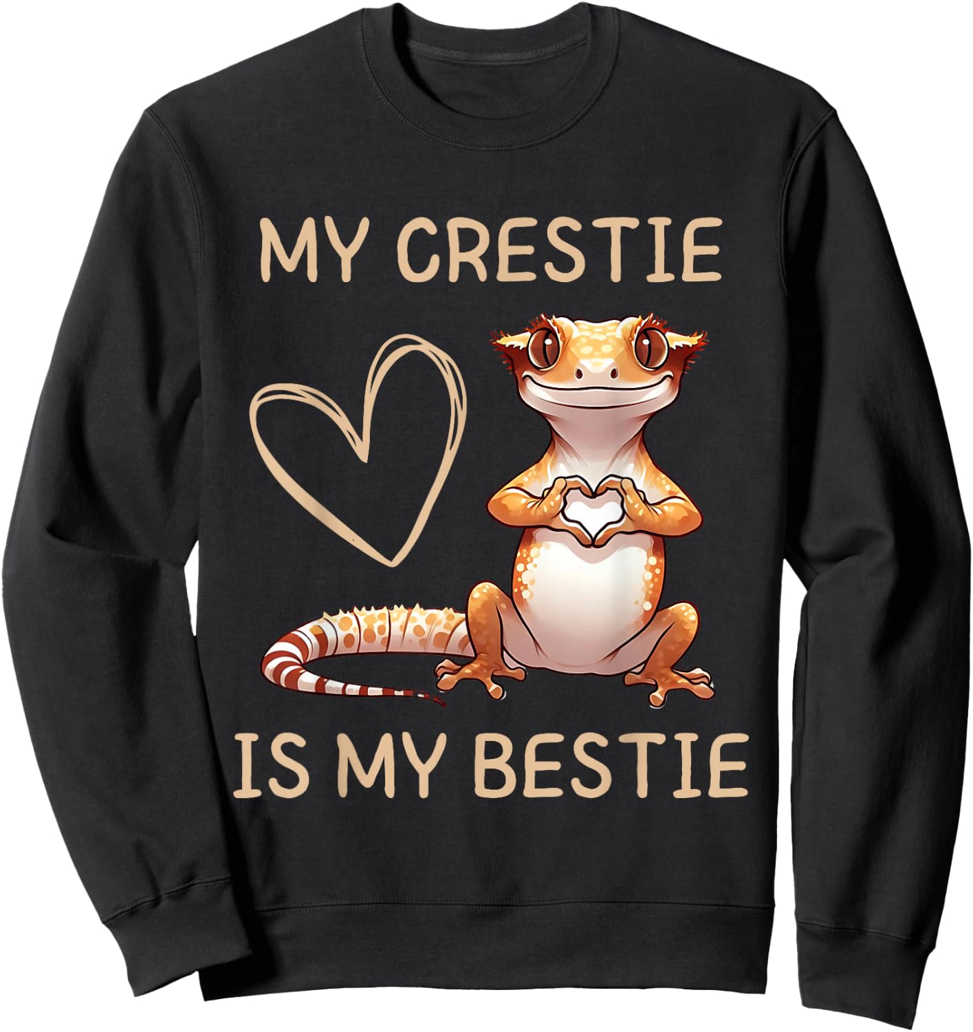 My Crestie is my Bestie Cute Crested Gecko Mom Women Girls Sweatshirt - Sweatshirt | Black
