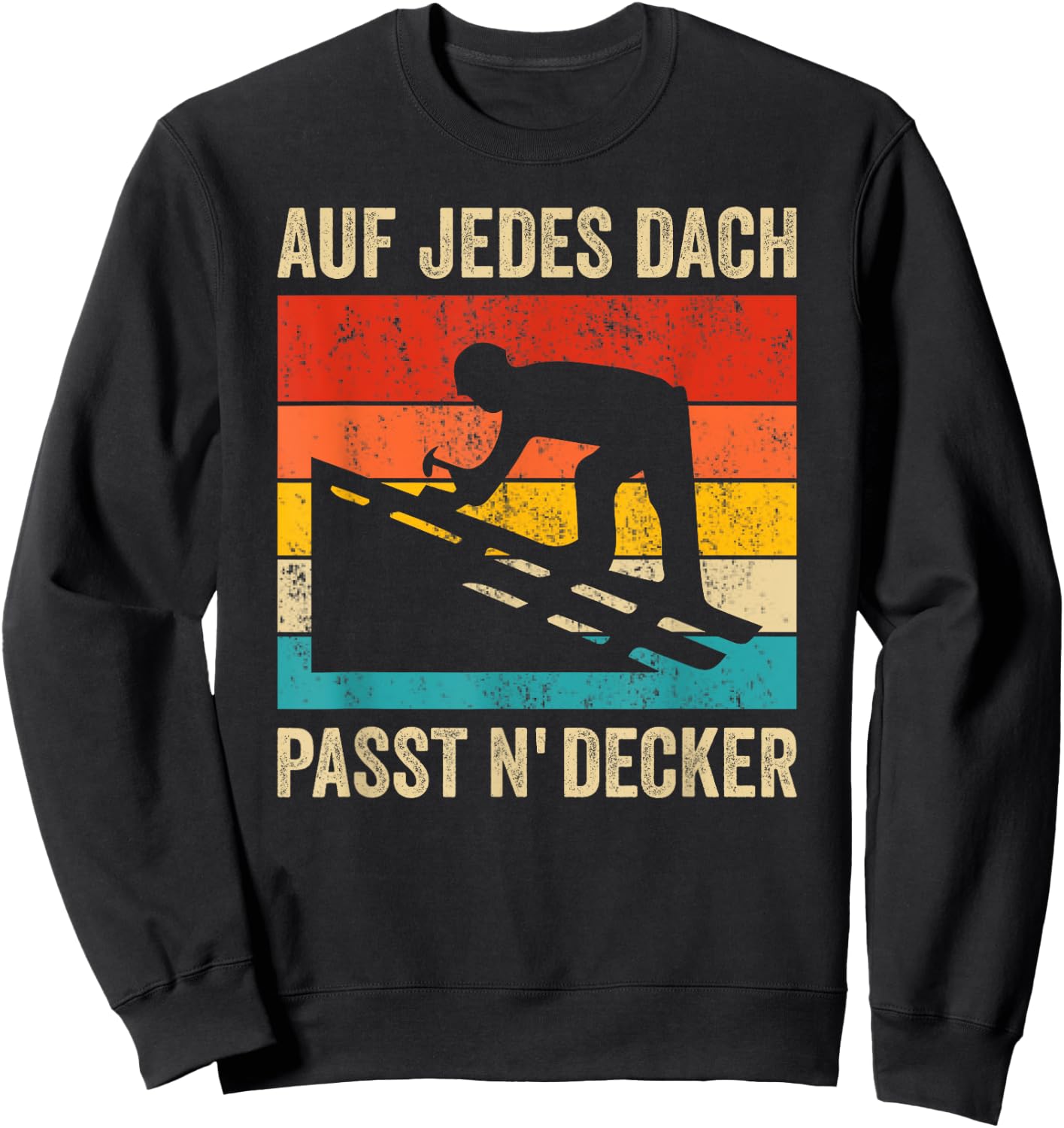 Lustiges Herren Dachdecker Retro Vintage Sweatshirt - Sweatshirt | Black