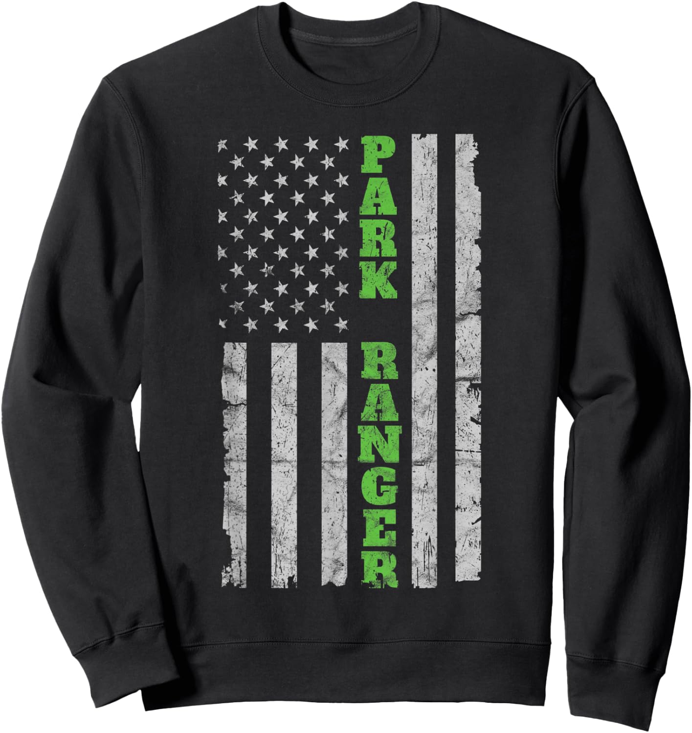 USA Park Ranger - American Flag Sweatshirt - Sweatshirt | Black