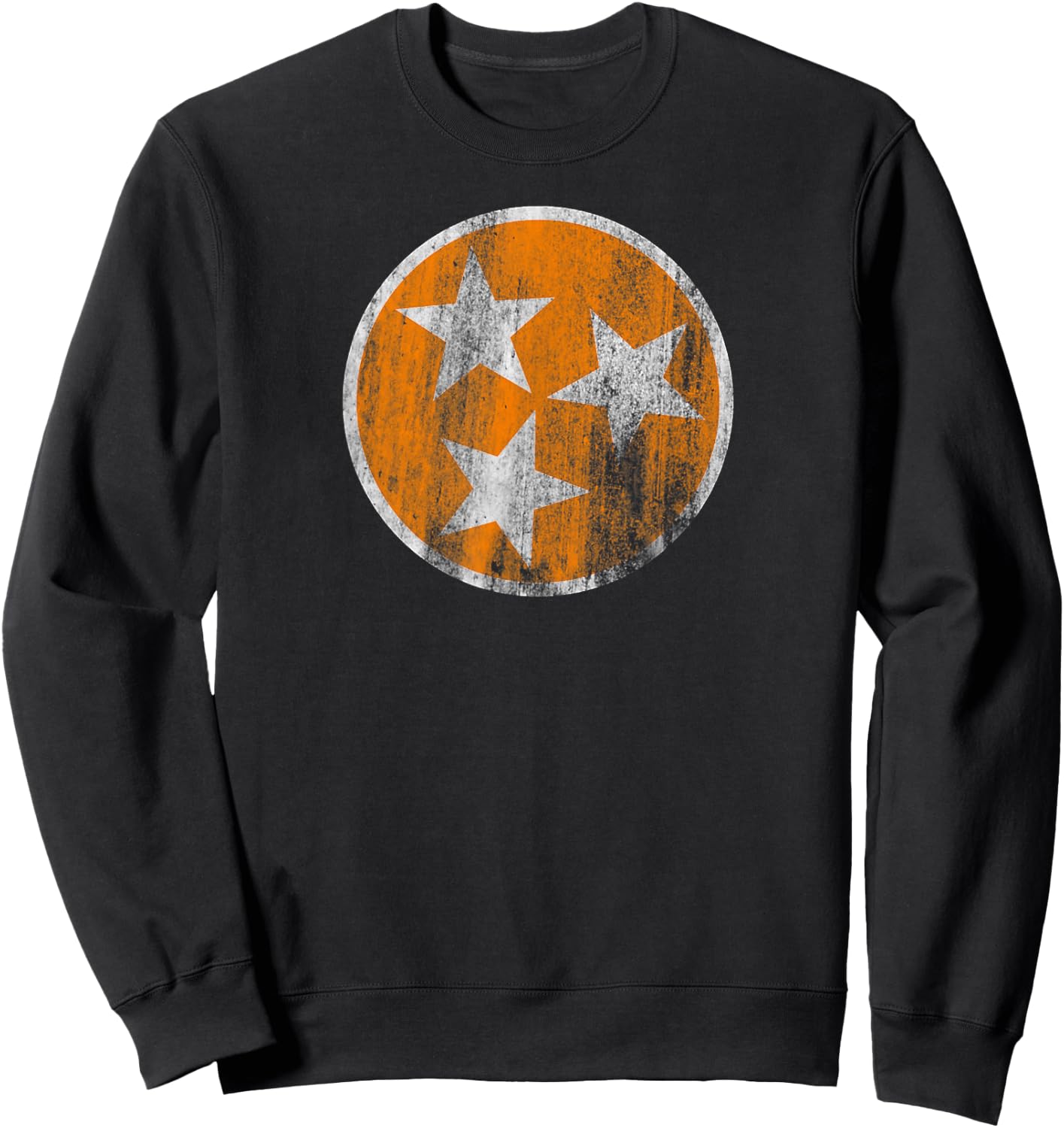Orange Tennessee Flag Volunteer State Tri Stars Tennessee Sweatshirt - Sweatshirt | Black