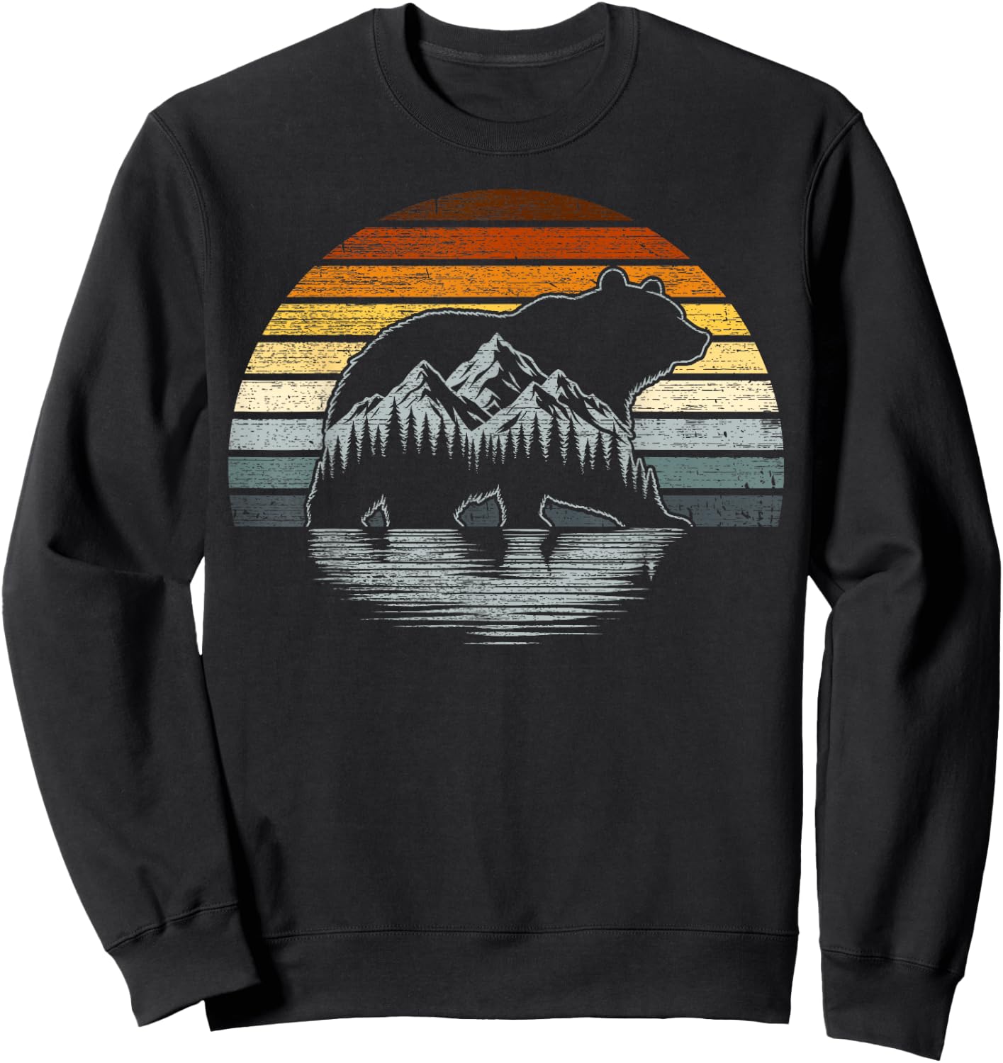 Bear Pride Retro Mountain Nature Gay Bear Flag Sweatshirt - Sweatshirt | Black