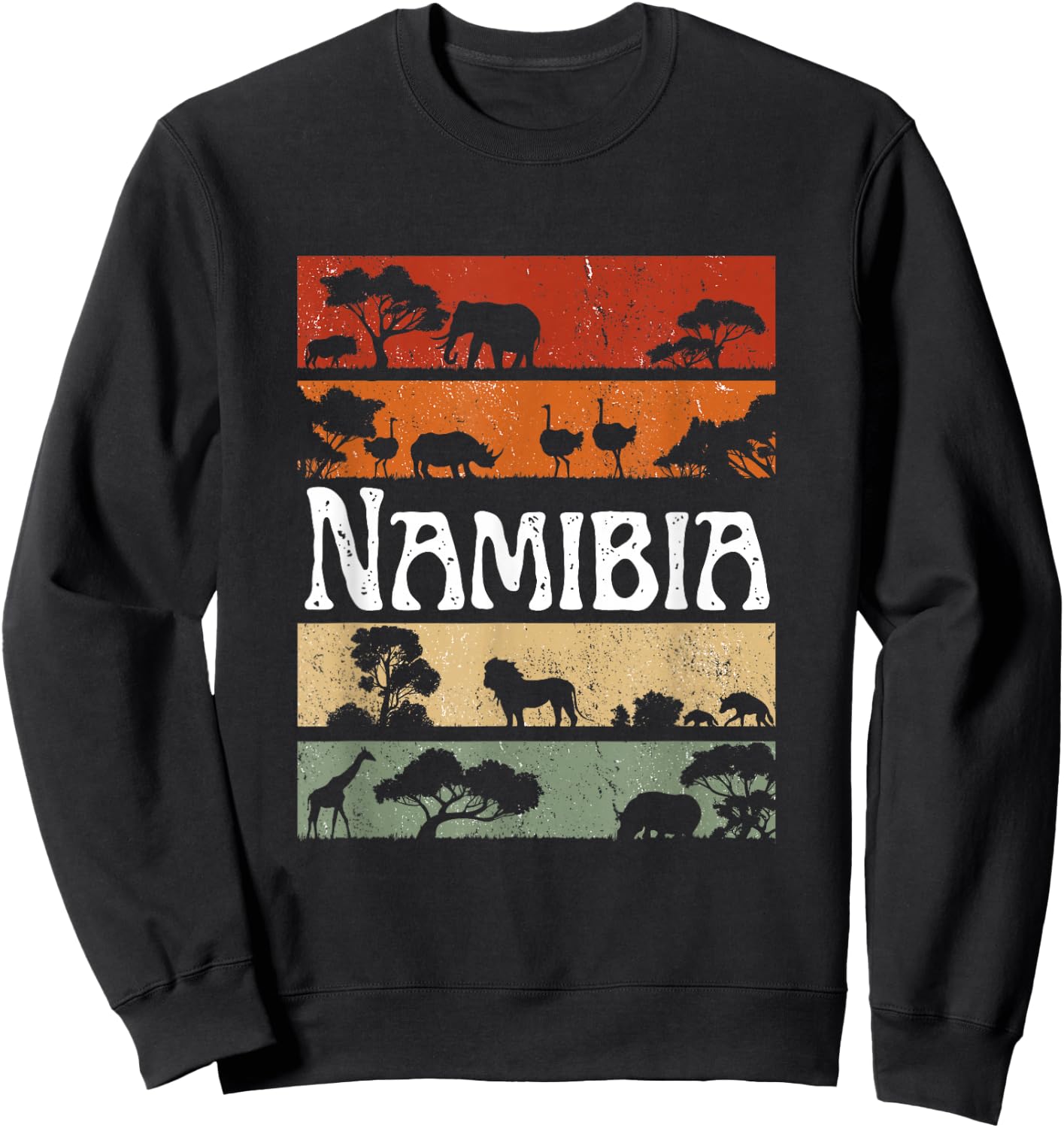 Retro Africa Namibia Safari Travel Namibia Tour Sweatshirt - Sweatshirt | Black