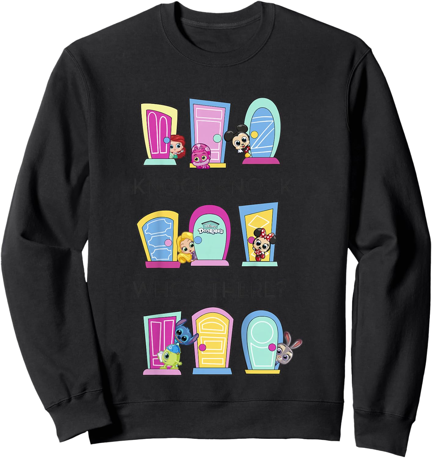 Disney Doorables Colorful Doors Knock Knock Graphic Sweatshirt - Sweatshirt | Black