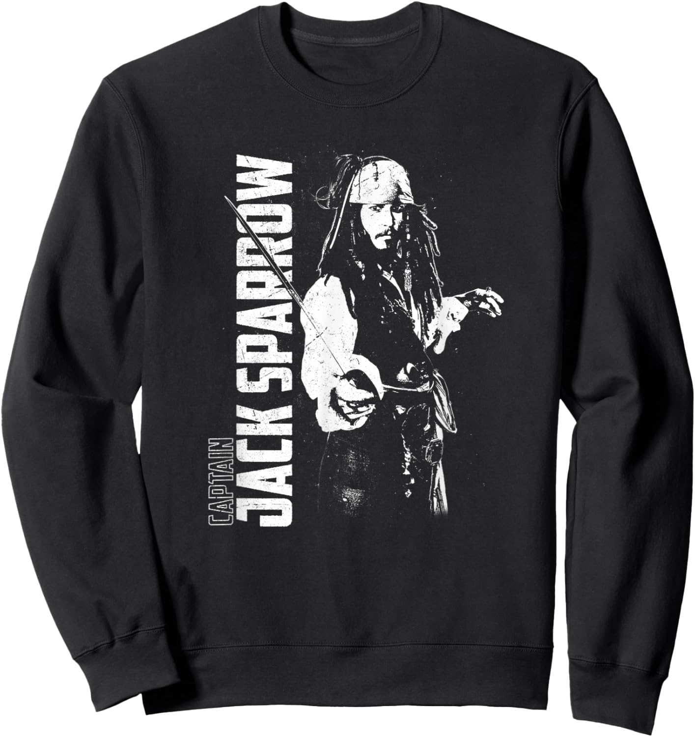 Disney Pirates of the Caribbean Captain Jack Sparrow Poster Sweatshirt - Sweatshirt | Black