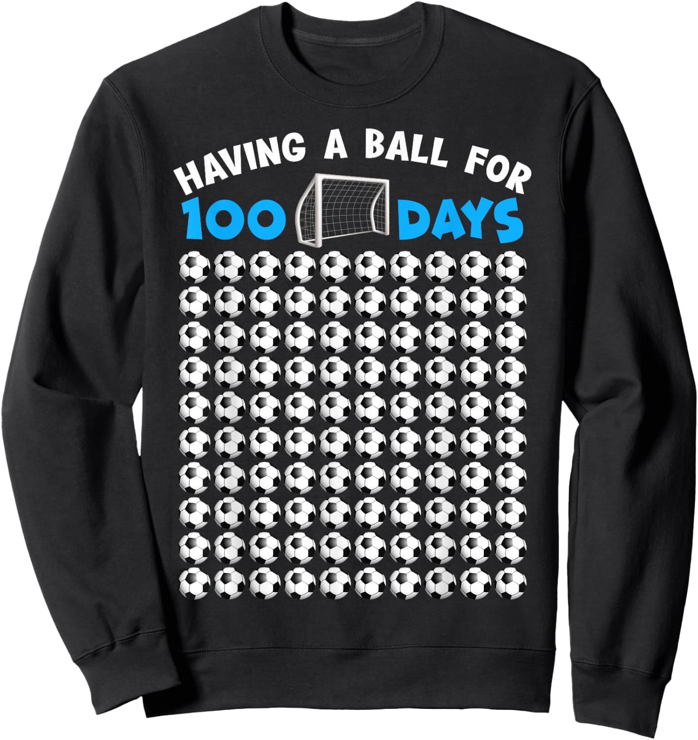 100 Days Of School Soccer 100th Day Of School For Boys Kids Sweatshirt - Sweatshirt | Black