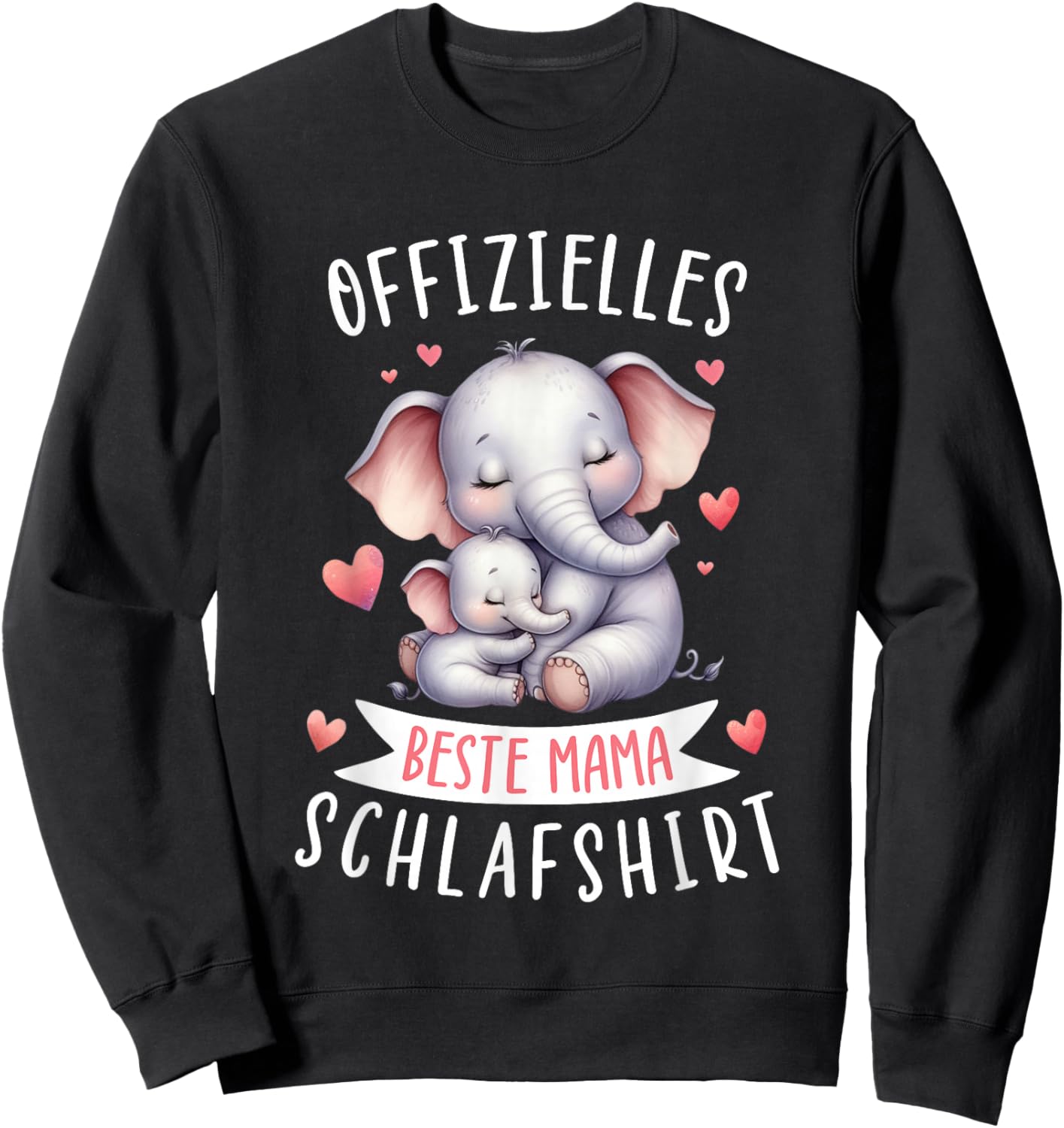 Official Best Mum Sleep Shirt Mother's Day Elephant Mum , black Sweatshirt - Sweatshirt | Black
