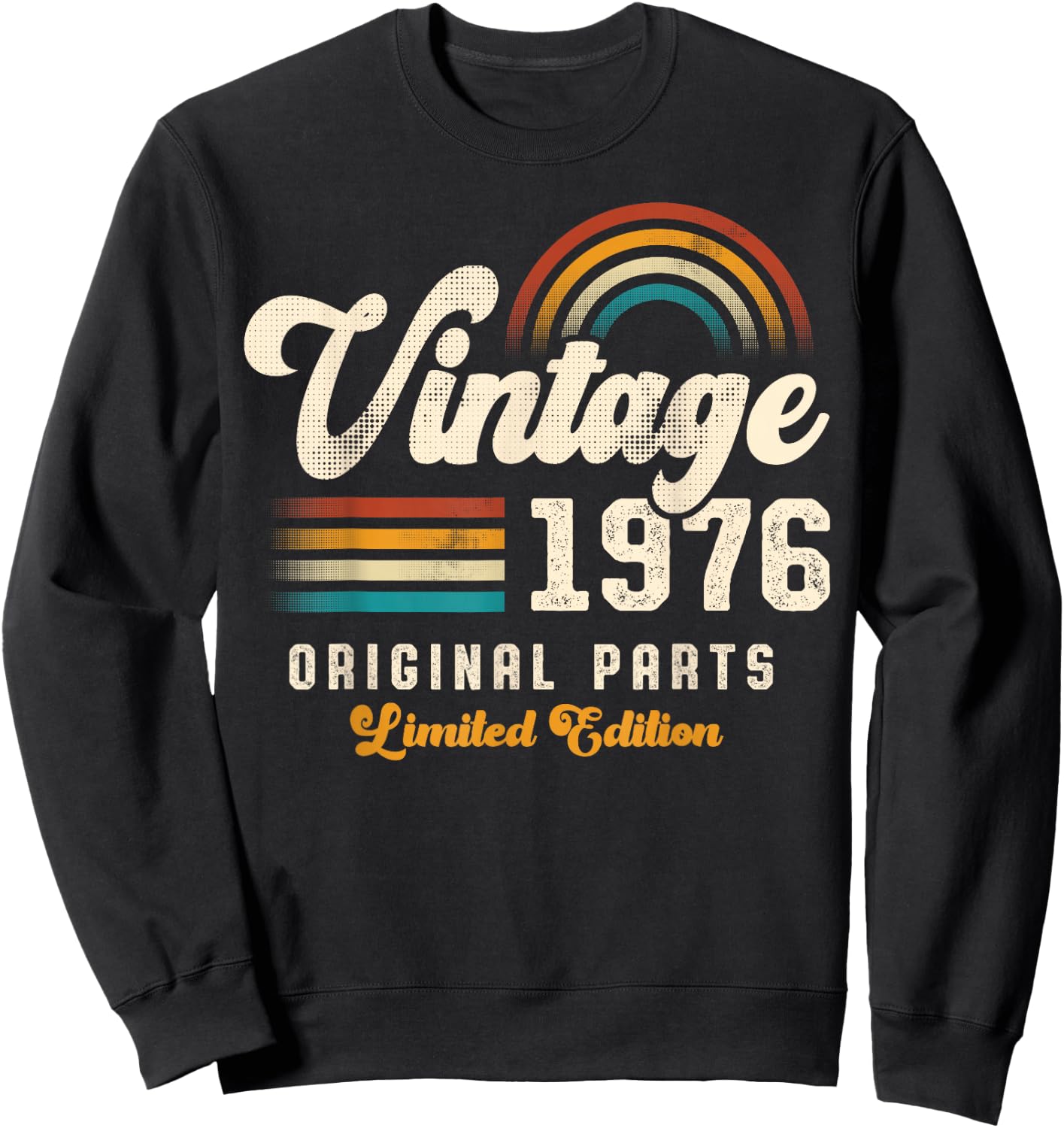 Vintage 1976 Original Parts 49th Anniversary Retro Sweatshirt - Sweatshirt | Black