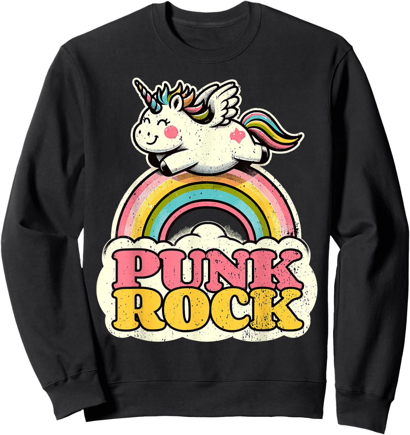 Punk Rock Unicorn I Punk Rock Sweatshirt - Sweatshirt | Black