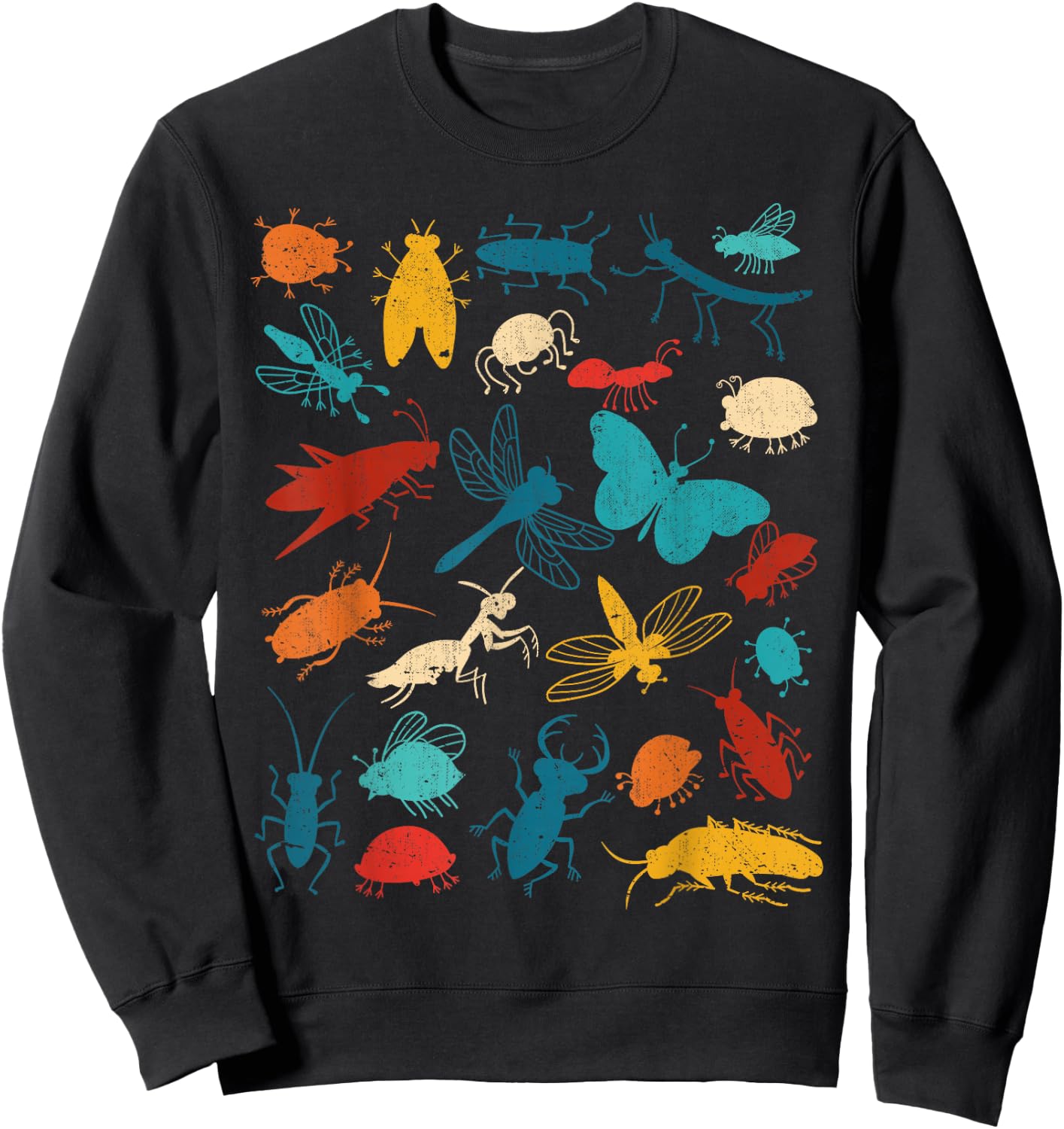 Bunte Insekten Jungen Mädchen Käfer Sweatshirt - Sweatshirt | Black