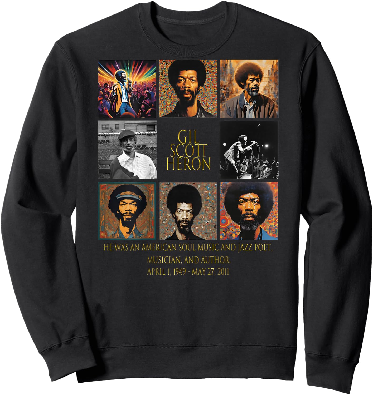 Gil Scott-Heron_005_Back Printed Sweatshirt - Sweatshirt | Black