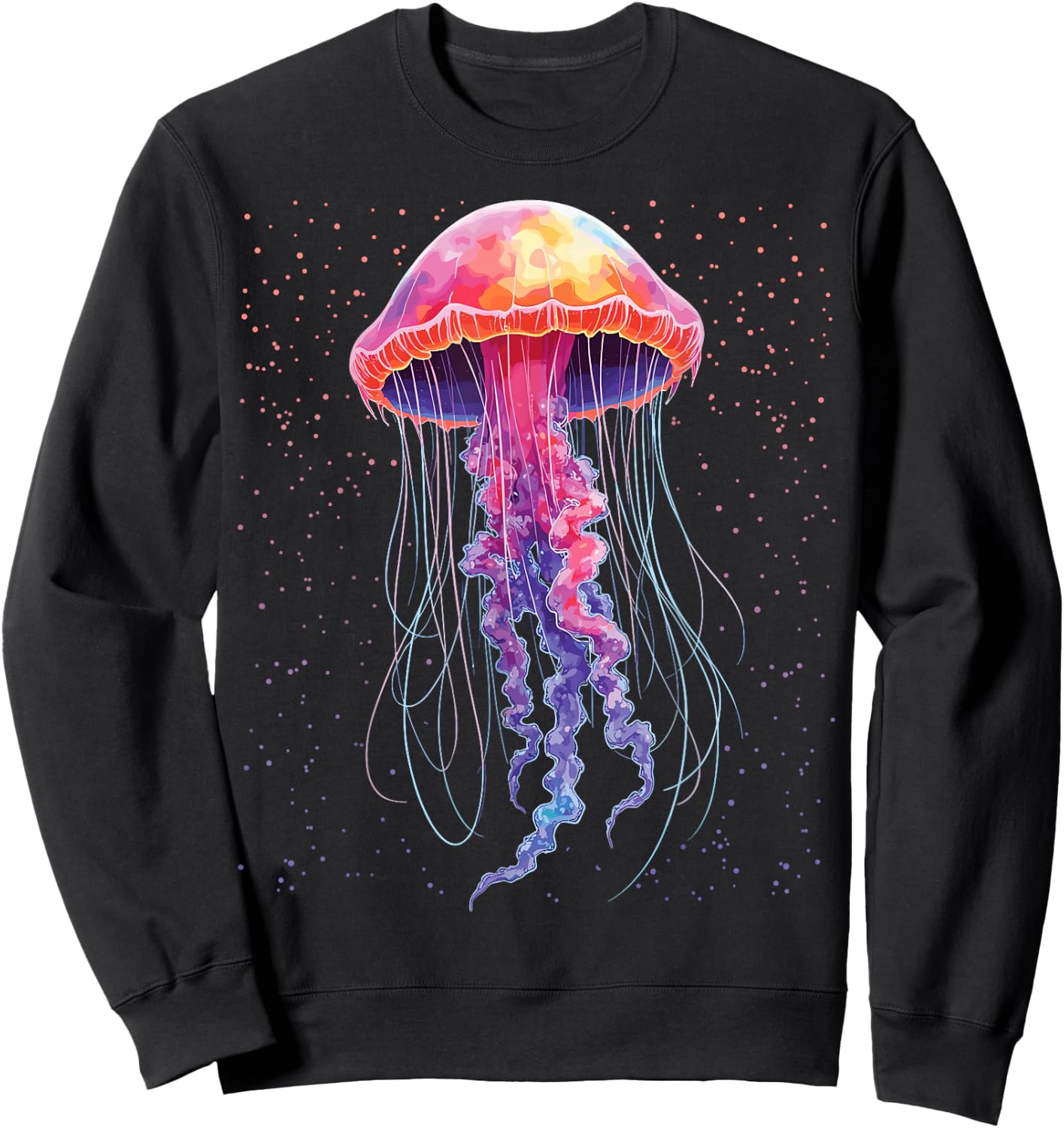 Psychedelic Jellyfish, Colourful Sea Creatures, Ocean Lovers , black Sweatshirt - Sweatshirt | Black