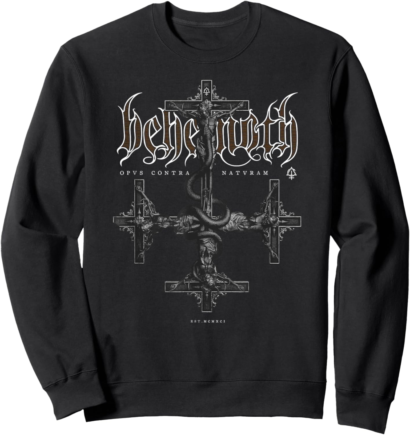 Behemoth Opus Grey Cross , black Sweatshirt - Sweatshirt | Black