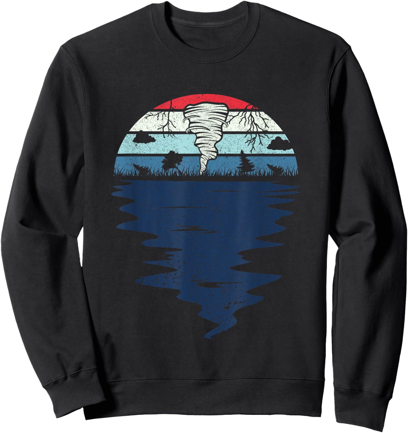 Retro Tornado Hunter Storm Chase Tornadoes , Black, S Sweatshirt - Sweatshirt | Black