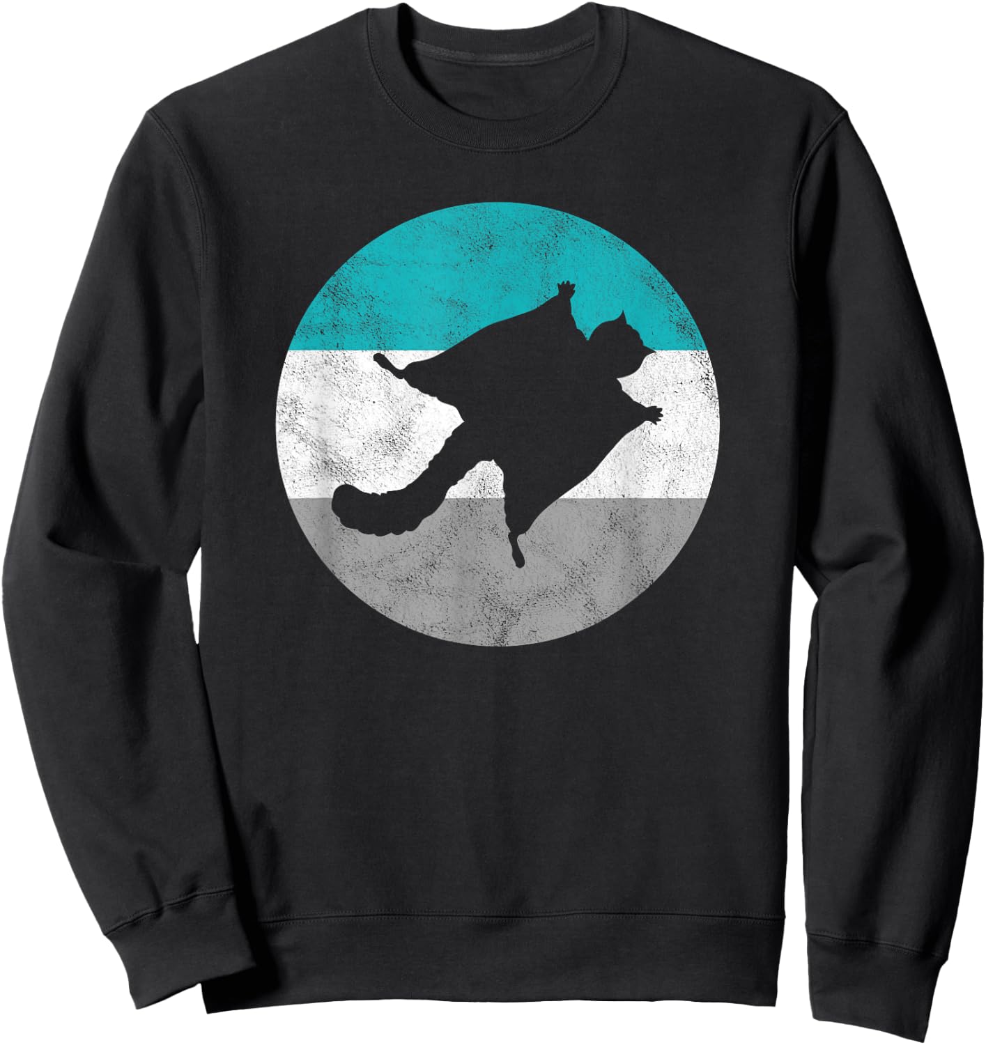 Flying Squirrel Retro Gift Women Boys & Girls Sweatshirt - Sweatshirt | Black
