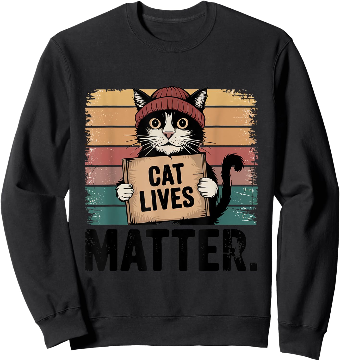 Donald Trump 2024 Cats Lives Matter Please Don't Eat My Cat Men Women Sweatshirt - Sweatshirt | Black