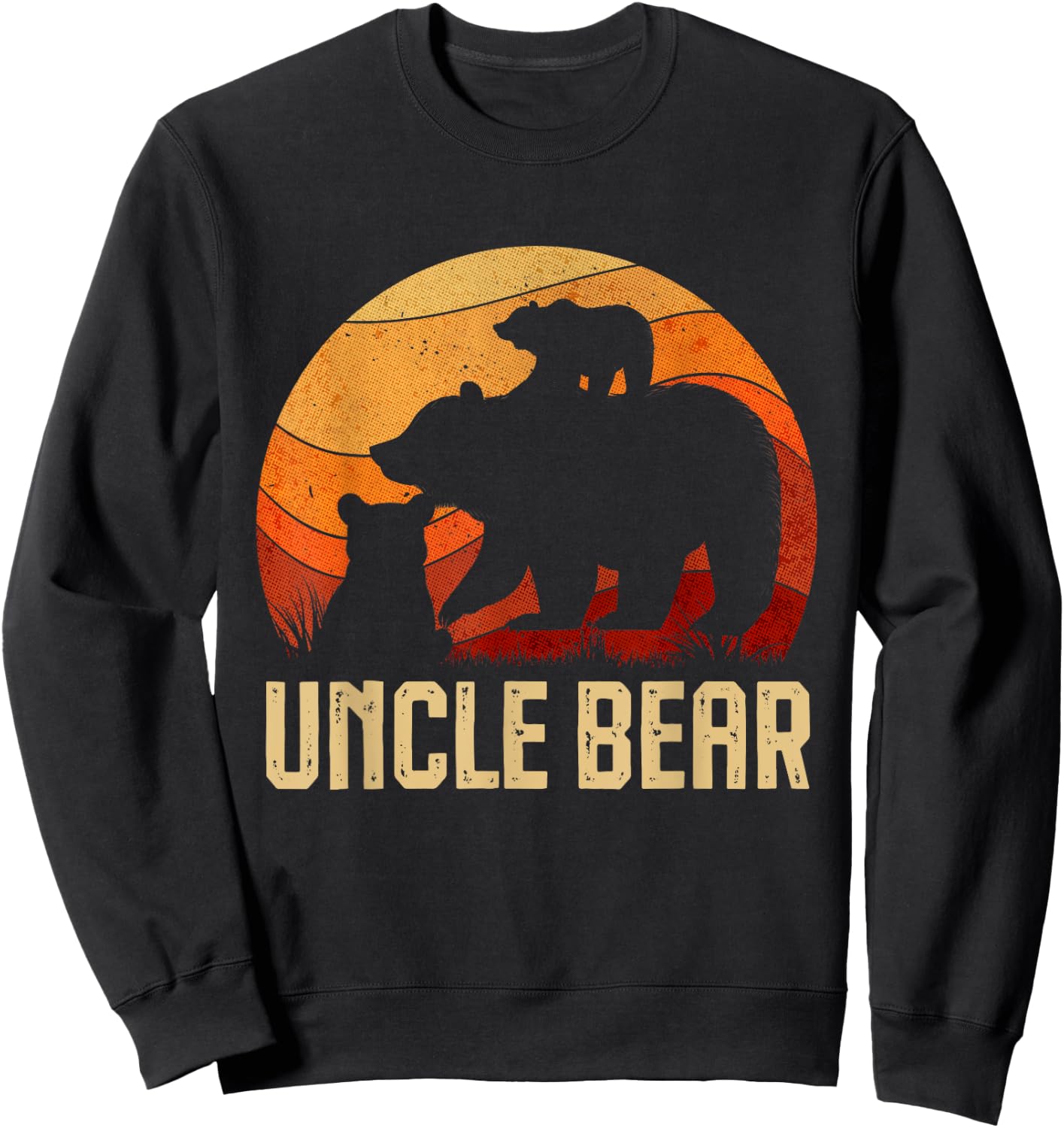 Vintage Uncle Bear Gifts For Father's Day Dad Grandpa Men Sweatshirt - Sweatshirt | Black