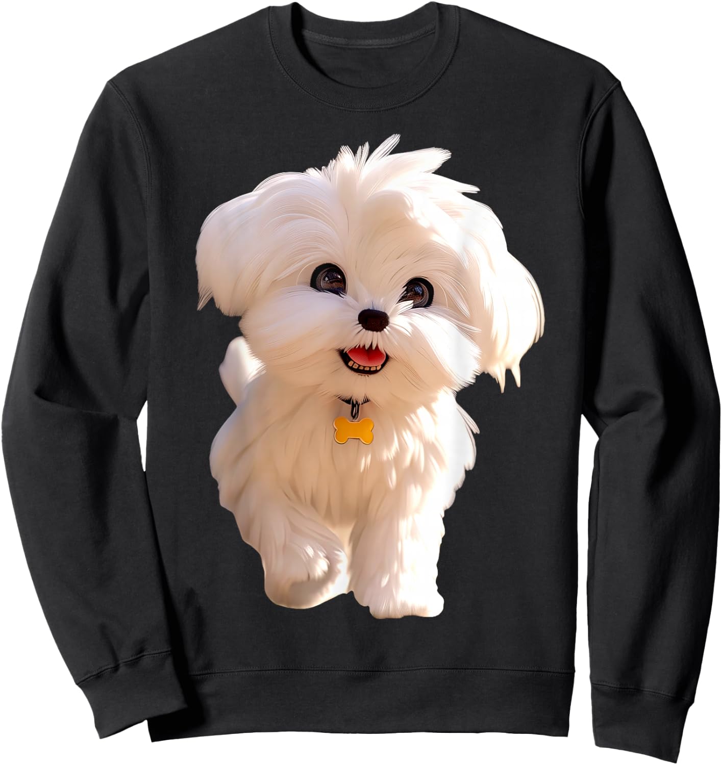 Bichon Maltese Small Dog Bichon Maltese Love Cute , Black, S Sweatshirt - Sweatshirt | Black