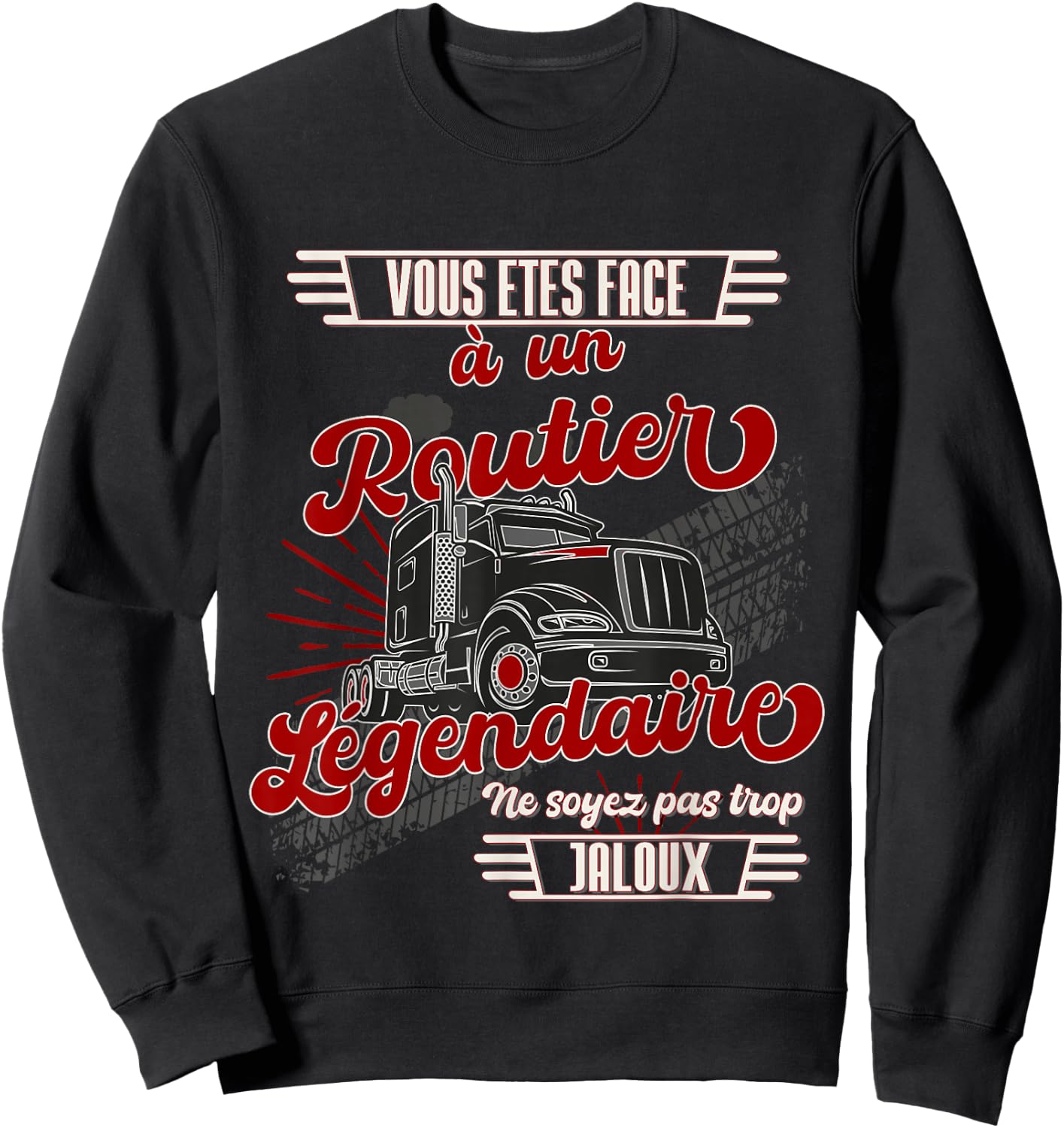 Road Humour Truck Driver Heavy Duty Vintage , Black Sweatshirt - Sweatshirt | Black