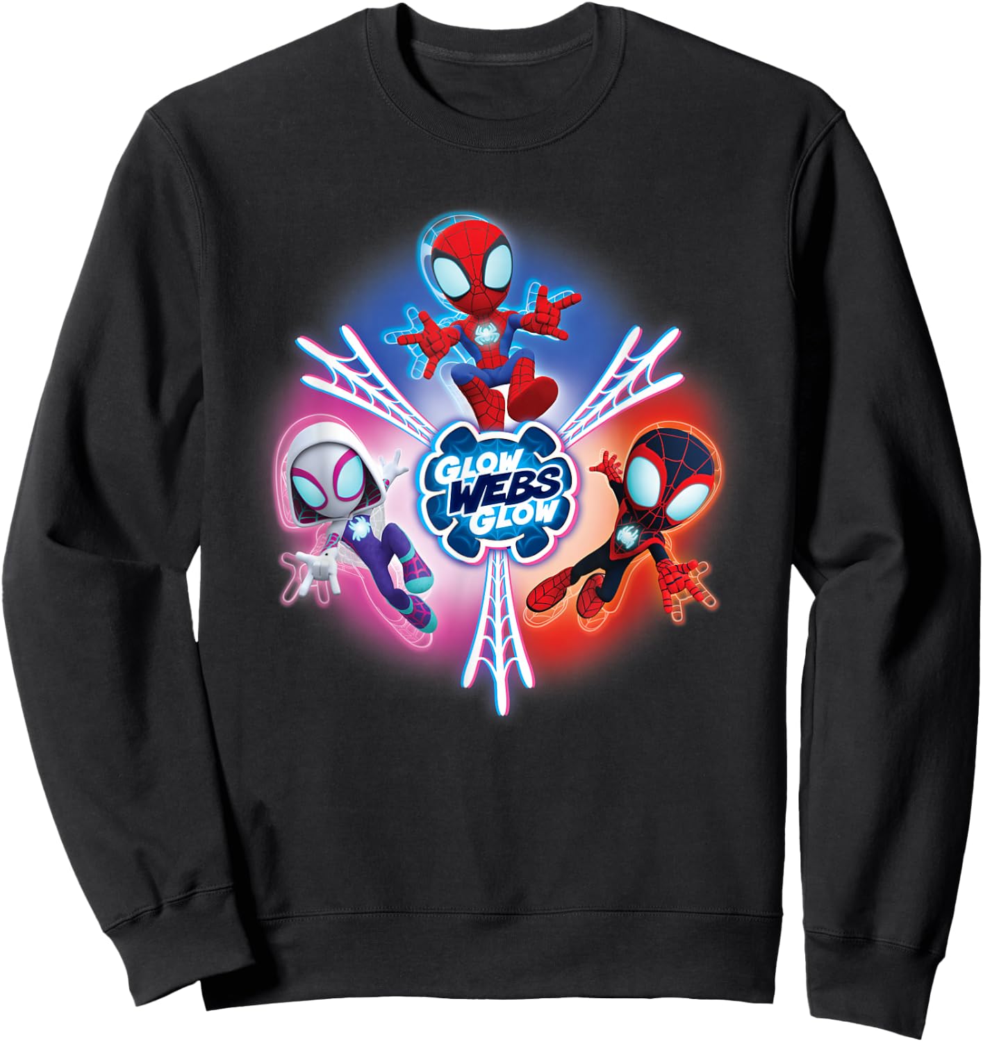 Marvel Spidey and His Amazing Friends Glow Webs Glow Icon , black Sweatshirt - Sweatshirt | Black