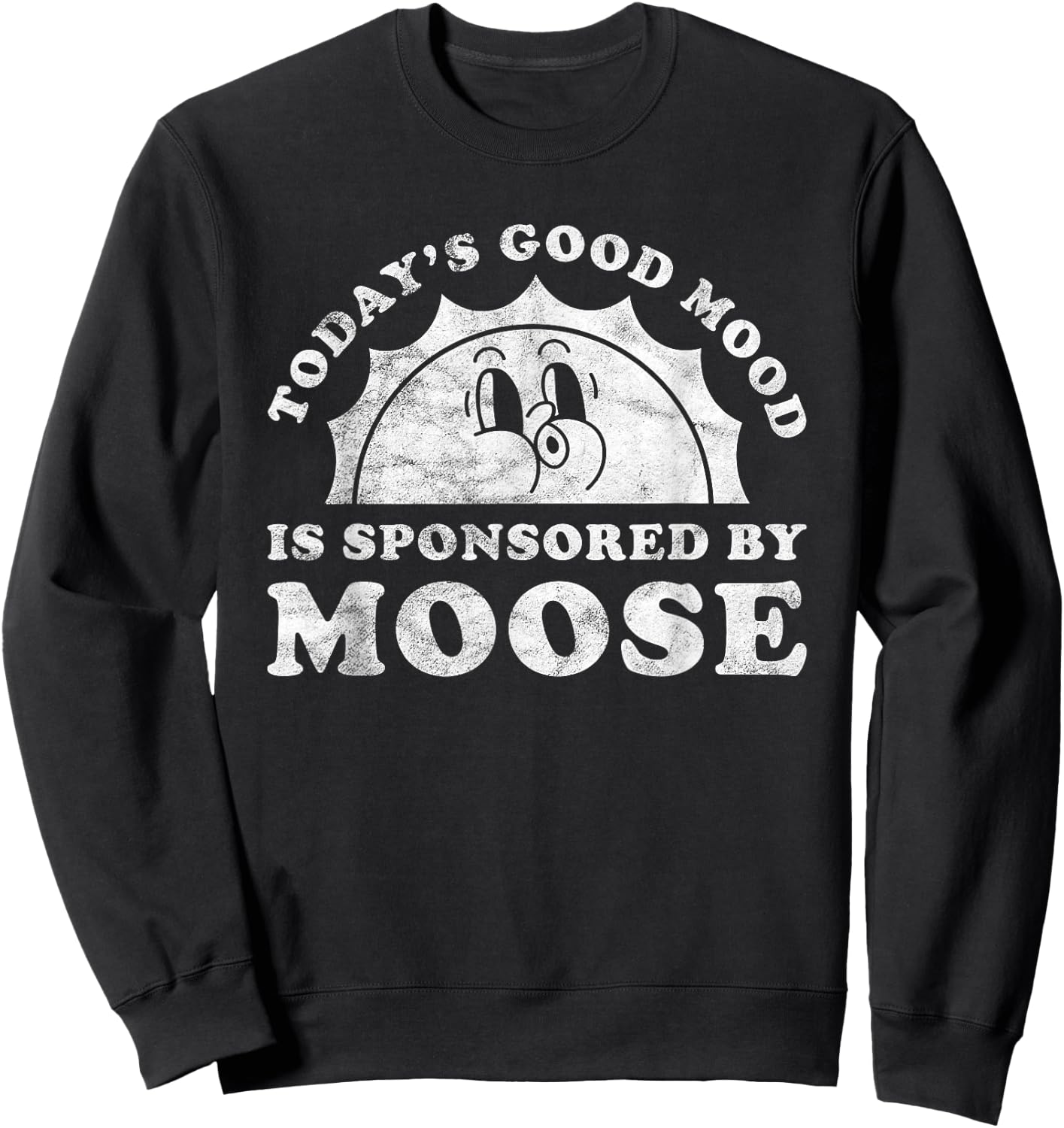 Funny Cute Retro Vintage Moose Sweatshirt - Sweatshirt | Black