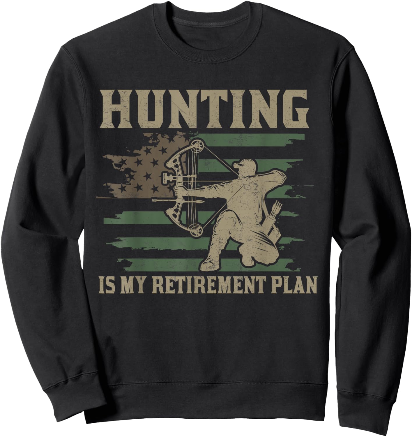 Funny Dad Retired Grandpa Hunting is My Retirement Plan Sweatshirt - Sweatshirt | Black