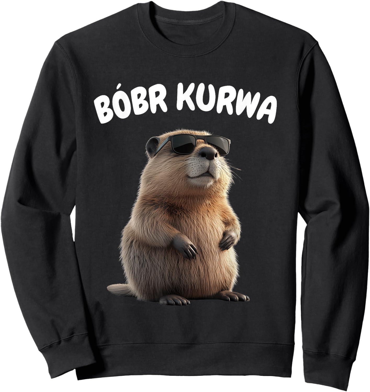 Polnischer Biber Spruch "Bober Kurwa" Ja Pierdole Bobr Sweatshirt - Sweatshirt | Black