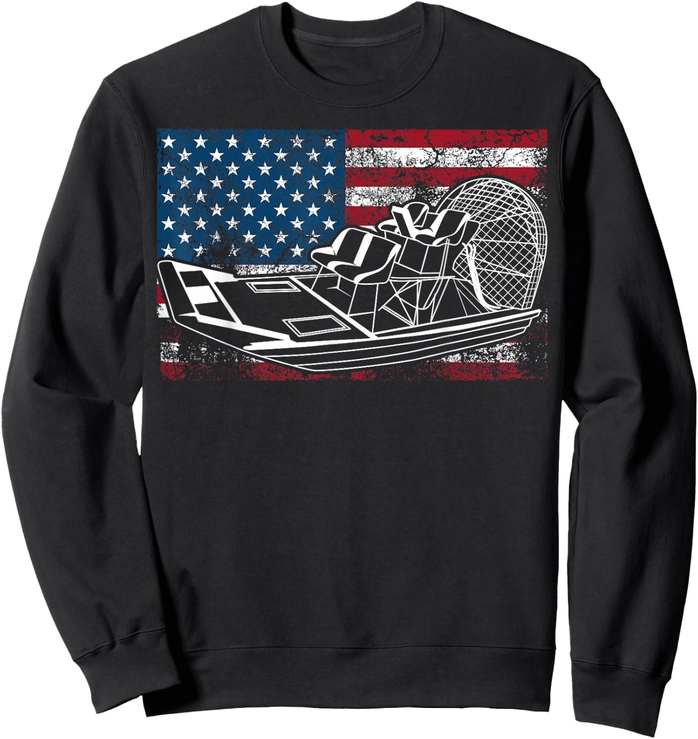 Airboat Art Women Air Boat Bayou Boat Airboat Lover Sweatshirt - Sweatshirt | Black