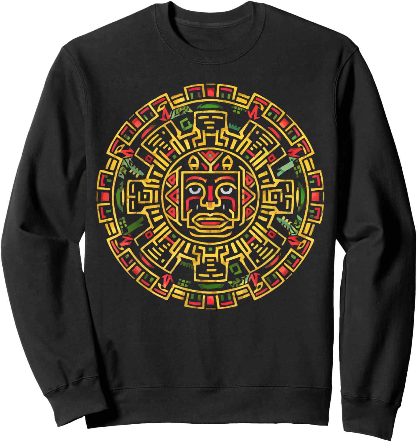 Aztec Calendar Mayan Indigenous Mexican Aztec Jaguar Sweatshirt - Sweatshirt | Black