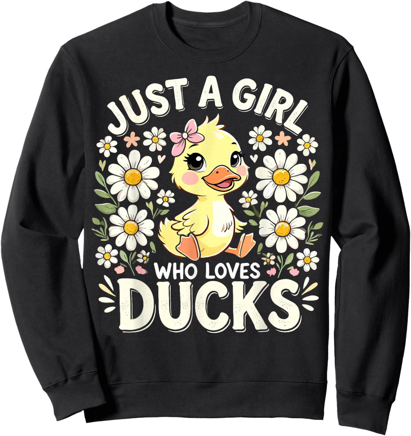 Duck Cute Just a Girl Who Loves Ducks Sweatshirt - Sweatshirt | Black