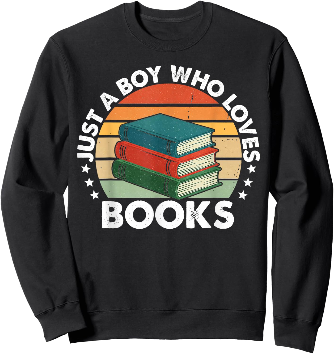 Kids Just A Boy Who Loves Books Read Reading Librarian Kids Sweatshirt - Sweatshirt | Black