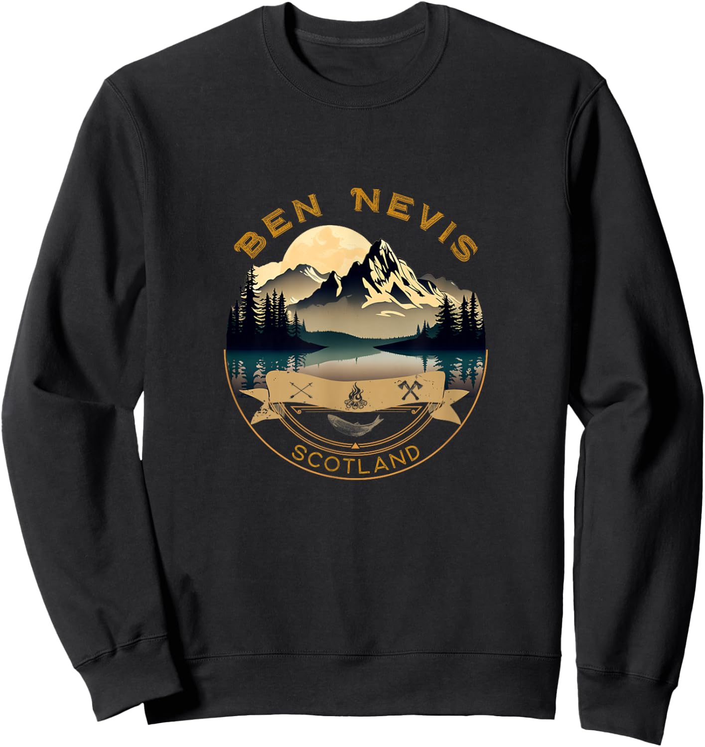 Ben Nevis Urlaubsbekleidung – Ben Nevis Souvenir Sweatshirt - Sweatshirt | Black