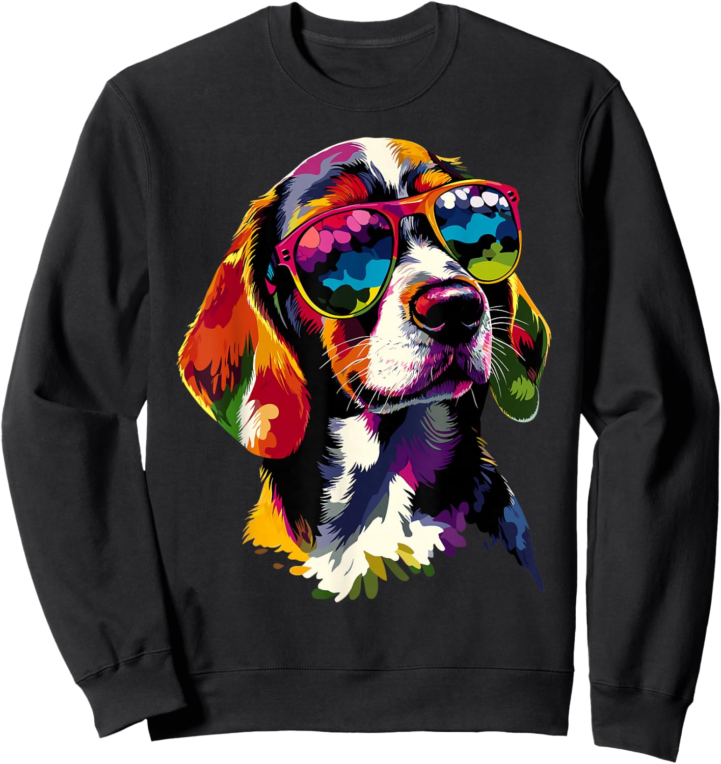 Beagle mit Sonnenbrille Beagles Welpe Süßer English Beagle Sweatshirt - Sweatshirt | Black