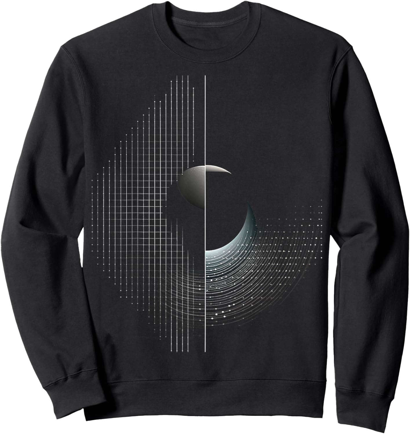Mond Pixel Kunst Grafik Geometrisches Motiv Mond Sweatshirt - Sweatshirt | Black