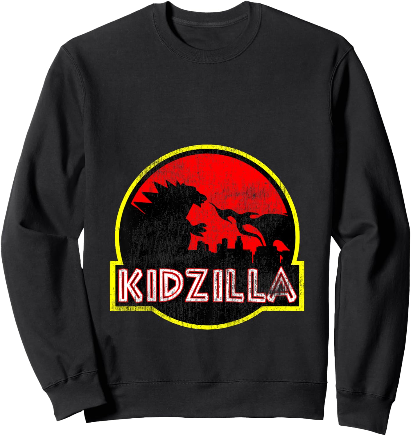 Distressed Funny Boy's Girl's Birthday Gift Kidzilla Gift Sweatshirt - Sweatshirt | Black