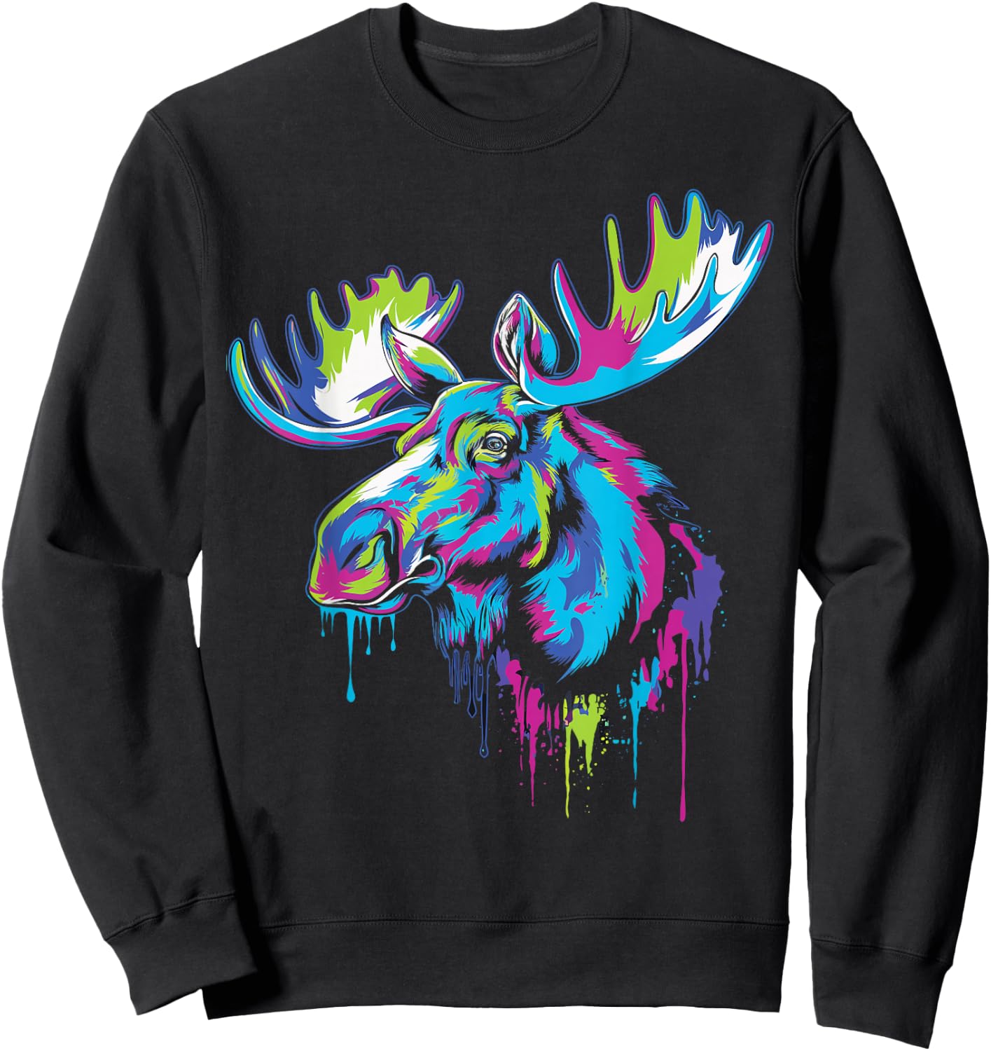 Moose Graphic , -Adults, Black, Small, Short Sleeve, , Modern, Classic, Graphic, , 1 Count Sweatshirt - Sweatshirt | Black