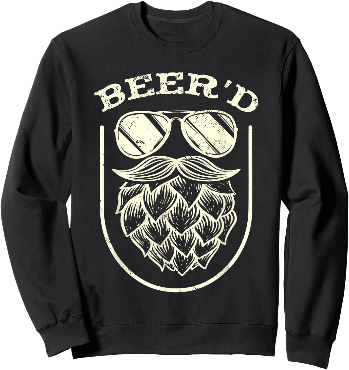 Funny Beer'd | Beard Beer Hops | Craft Beer Drinker Sweatshirt - Sweatshirt | Black