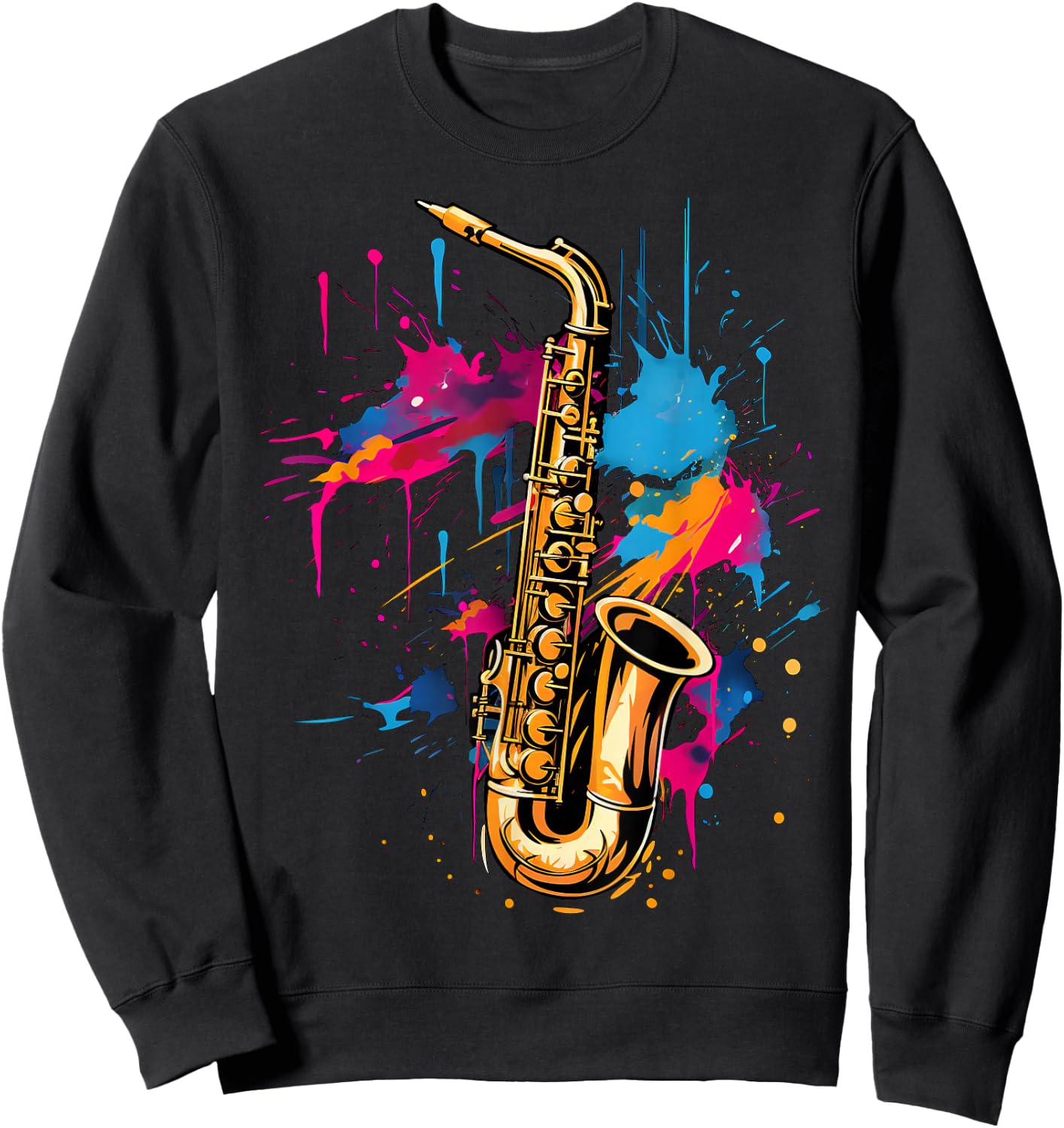 Cool Colourful Saxophone Musician , black Sweatshirt - Sweatshirt | Black