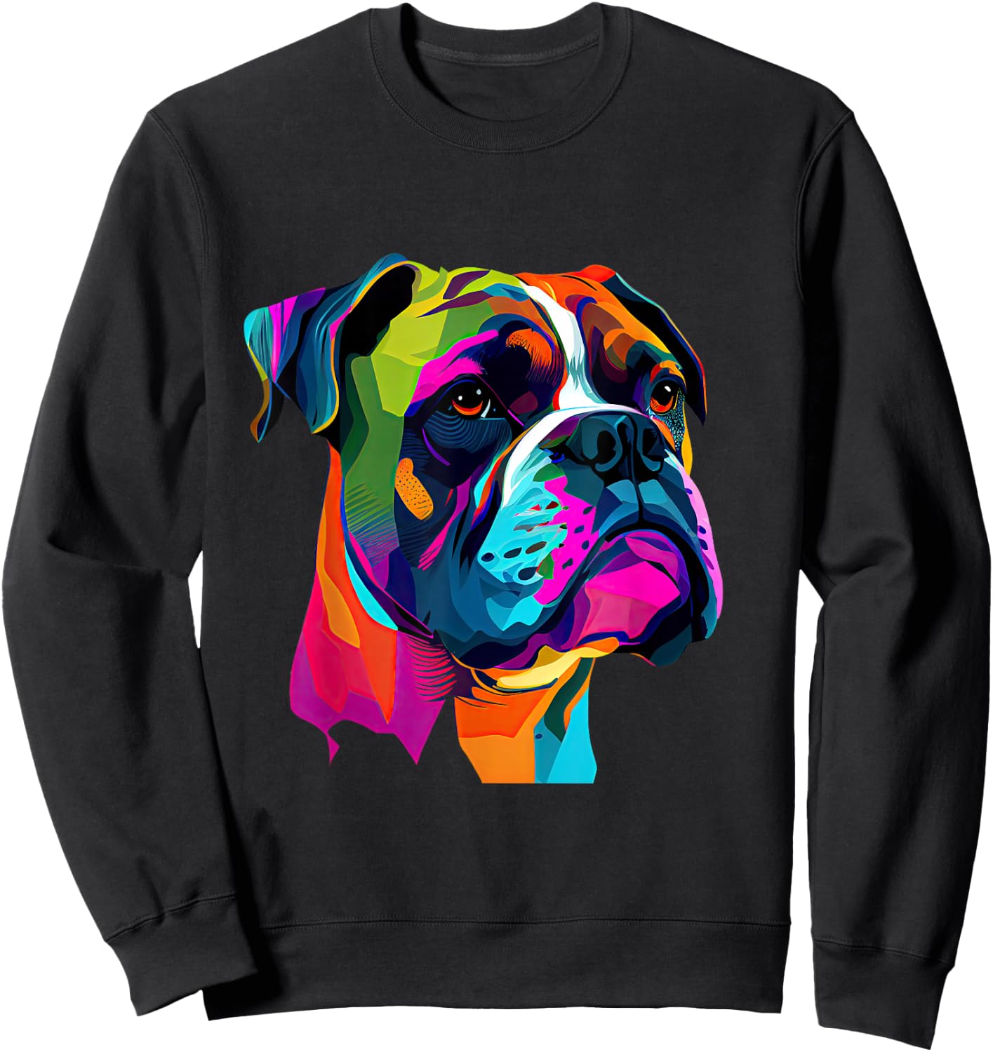 Boxer Dog Pop Art Design Cute Boxer Dog Lovers Sweatshirt - Sweatshirt | Black