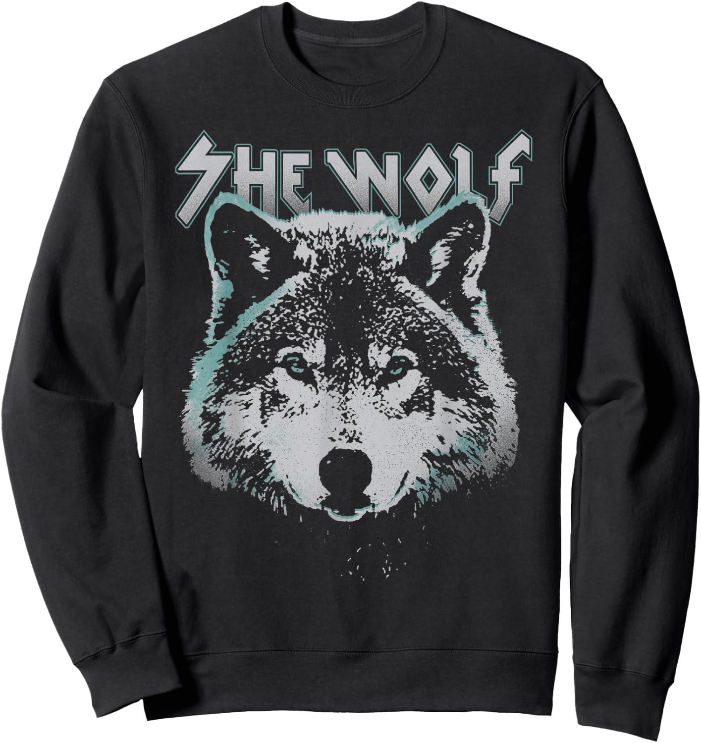 She Wolf Fierce Portrait Sweatshirt - Sweatshirt | Black