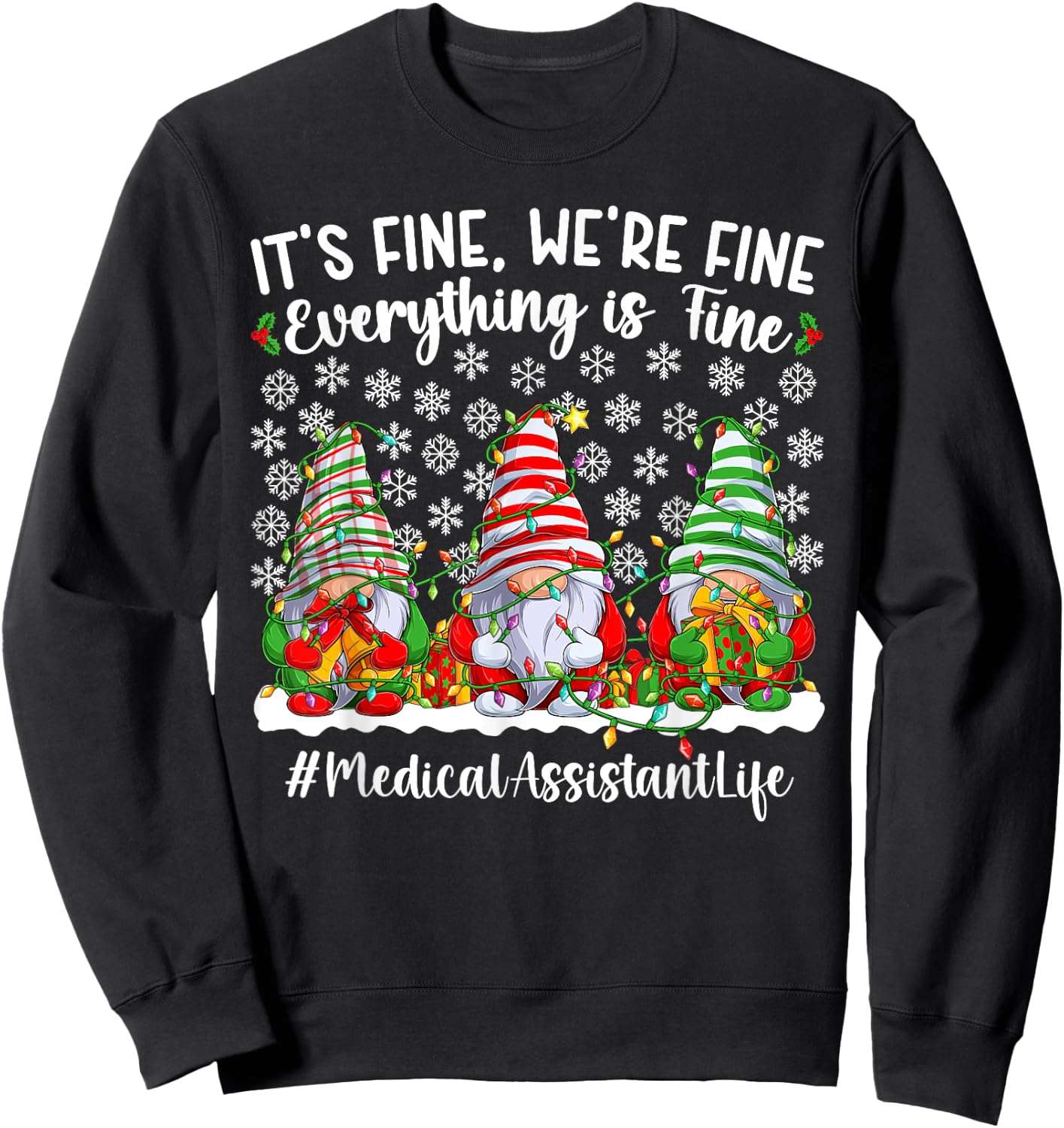 Funny Medical Assistant Christmas Med Assistant Xmas Party Sweatshirt - Sweatshirt | Black