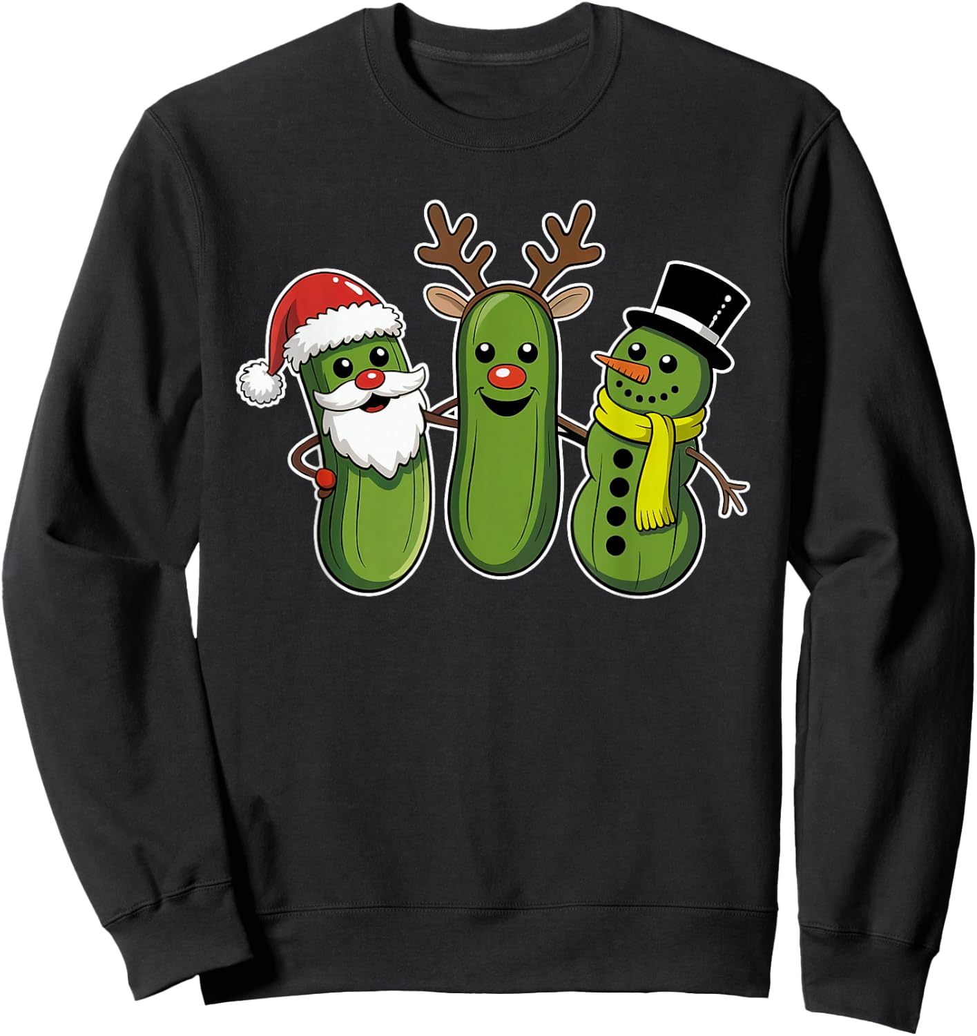 Pickle Christmas Funny Xmas Pickle Lover Men Women Kids Sweatshirt - Sweatshirt | Black