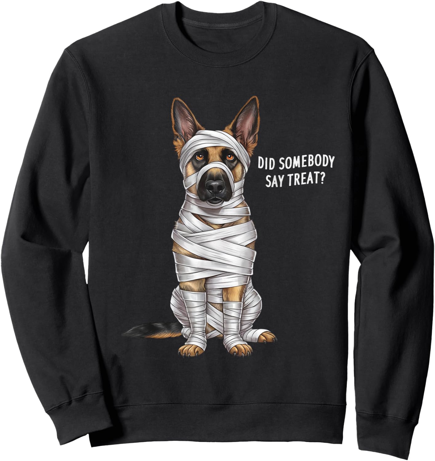 German Shepherd Mummy Halloween Dog Sweatshirt - Sweatshirt | Black