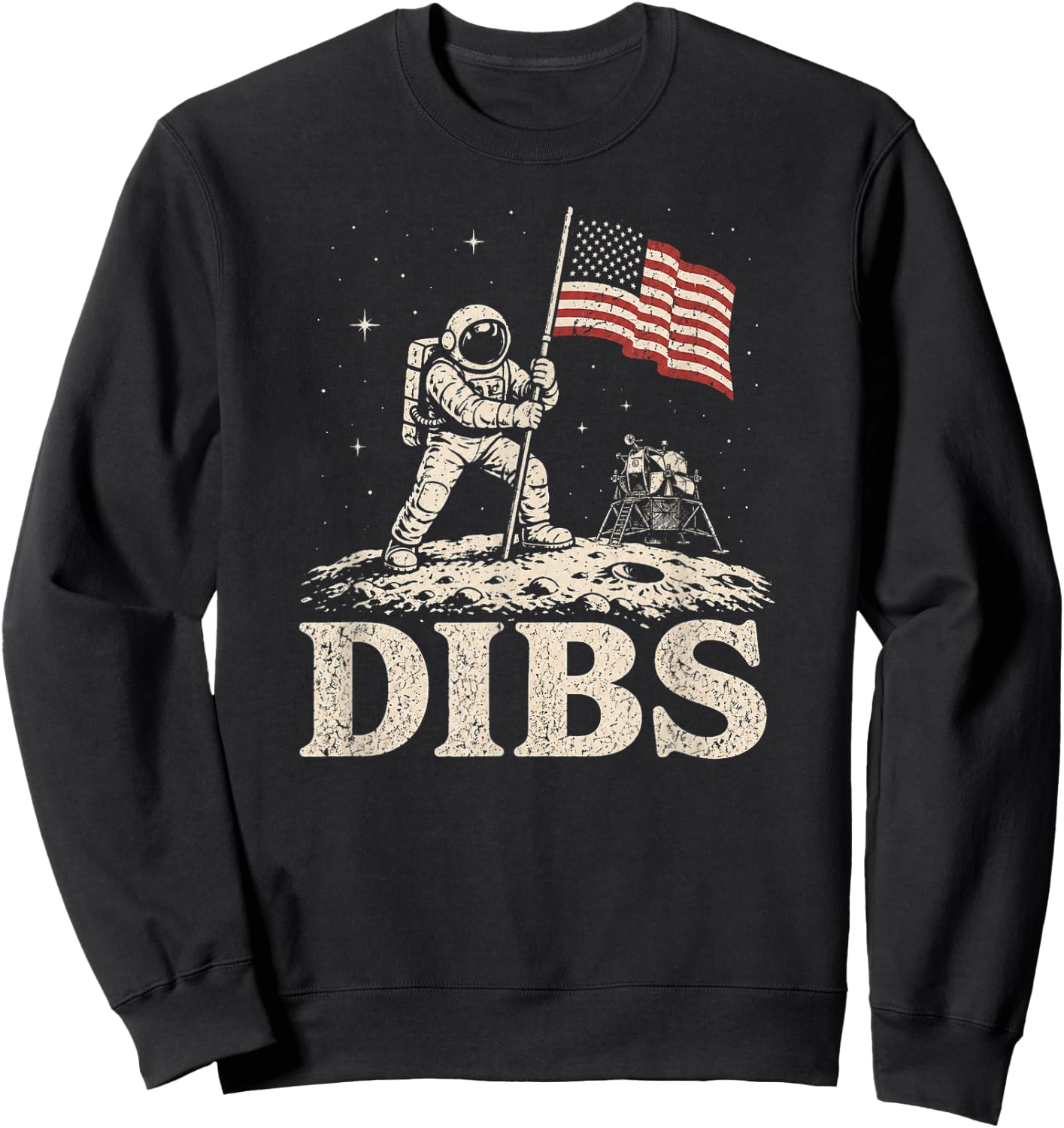 Moon Astronaut Dibs Artemis Lunar Mission Space Science Art Sweatshirt - Sweatshirt | Black